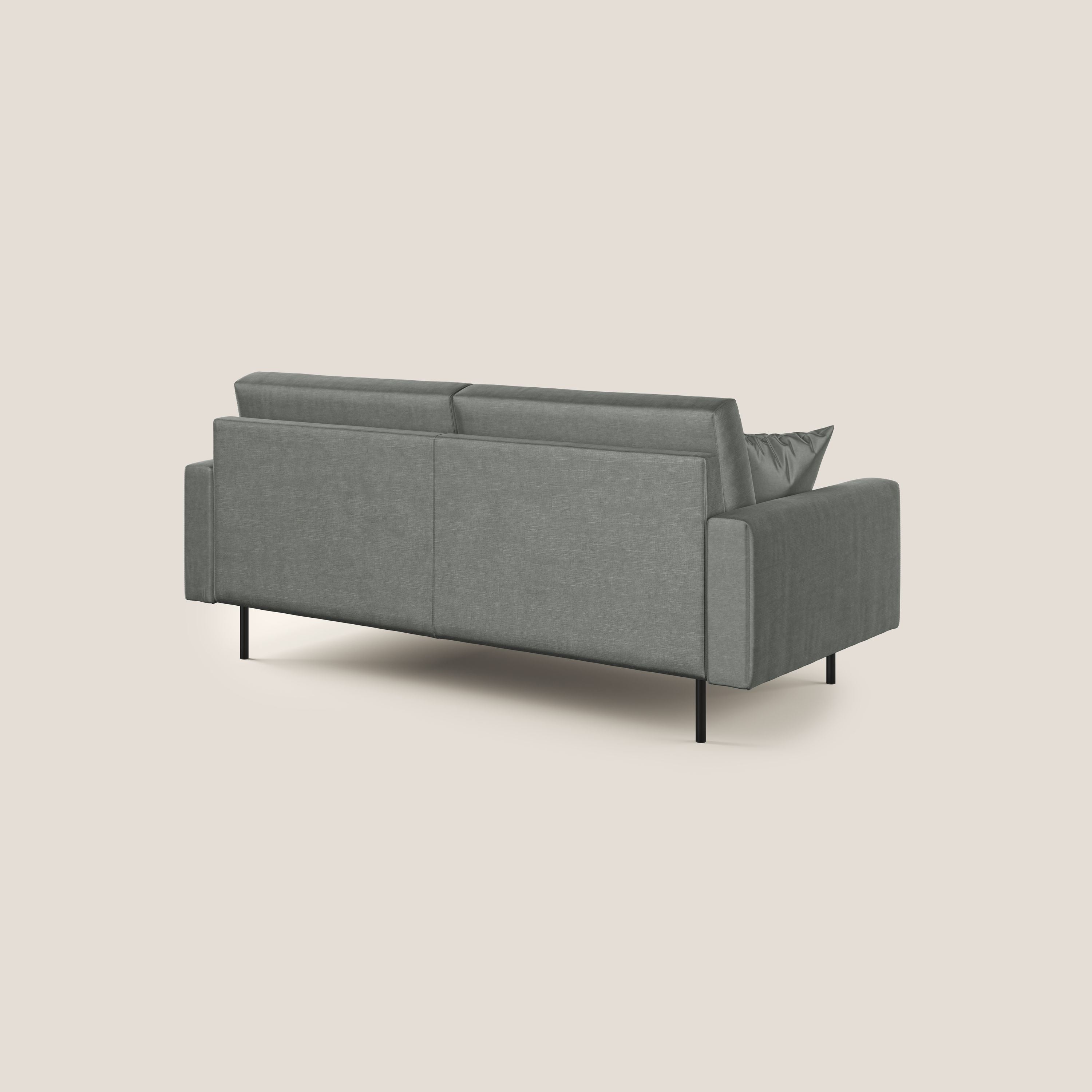 Arthur divano moderno in velluto morbido impermeabile T01 grigio chiaro - divani.store