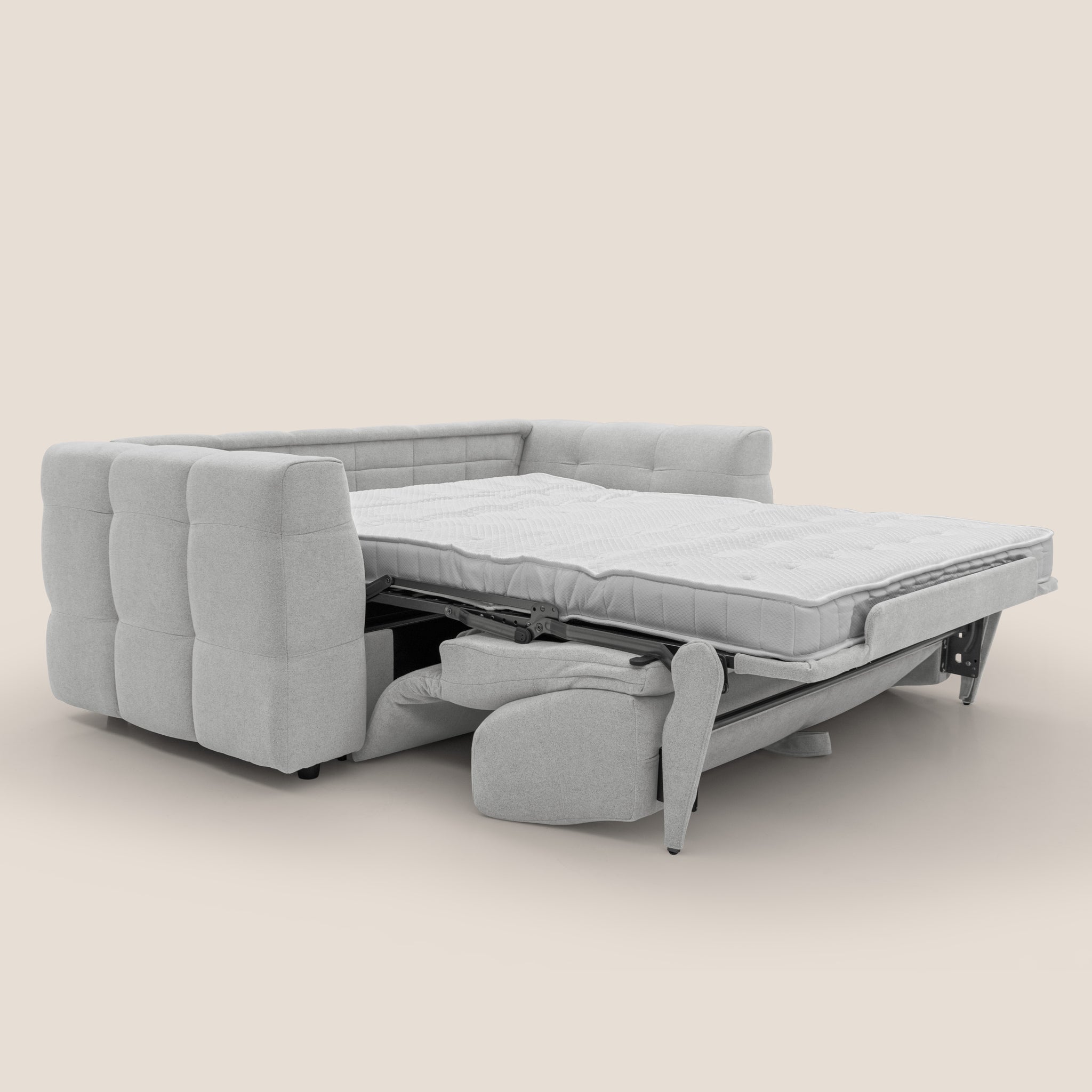 Tender Divano letto matrimoniale dal design innovativo in tessuto bouclet impermeabile T07