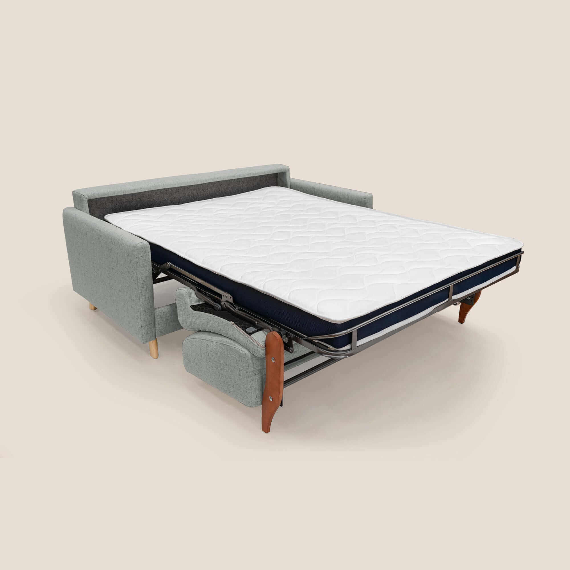 Edgar divano letto matrimoniale in tessuto felis impermeabile T03 grigio chiaro - divani.store