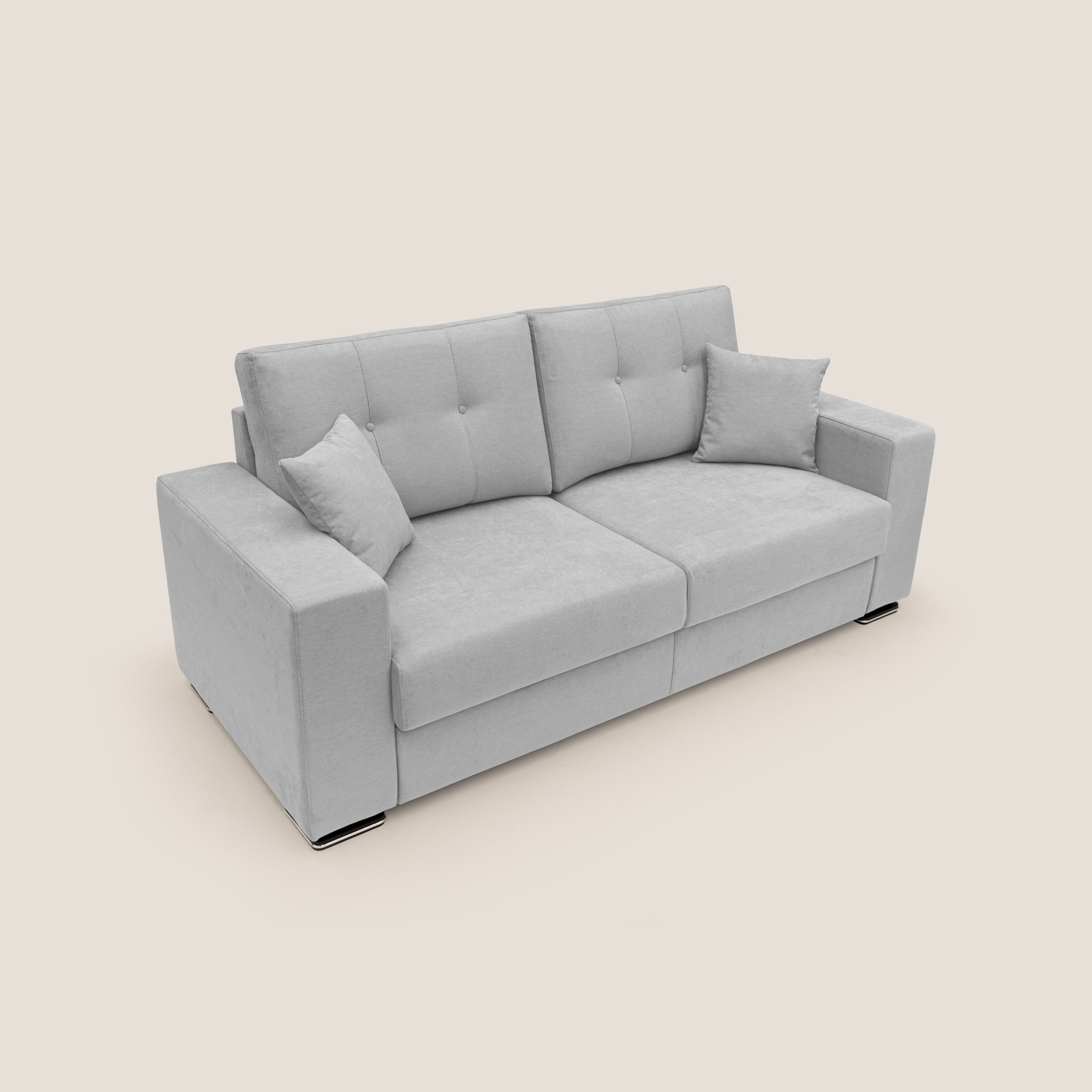 Giove divano in morbido tessuto impermeabile T02 grigio chiaro - divani.store