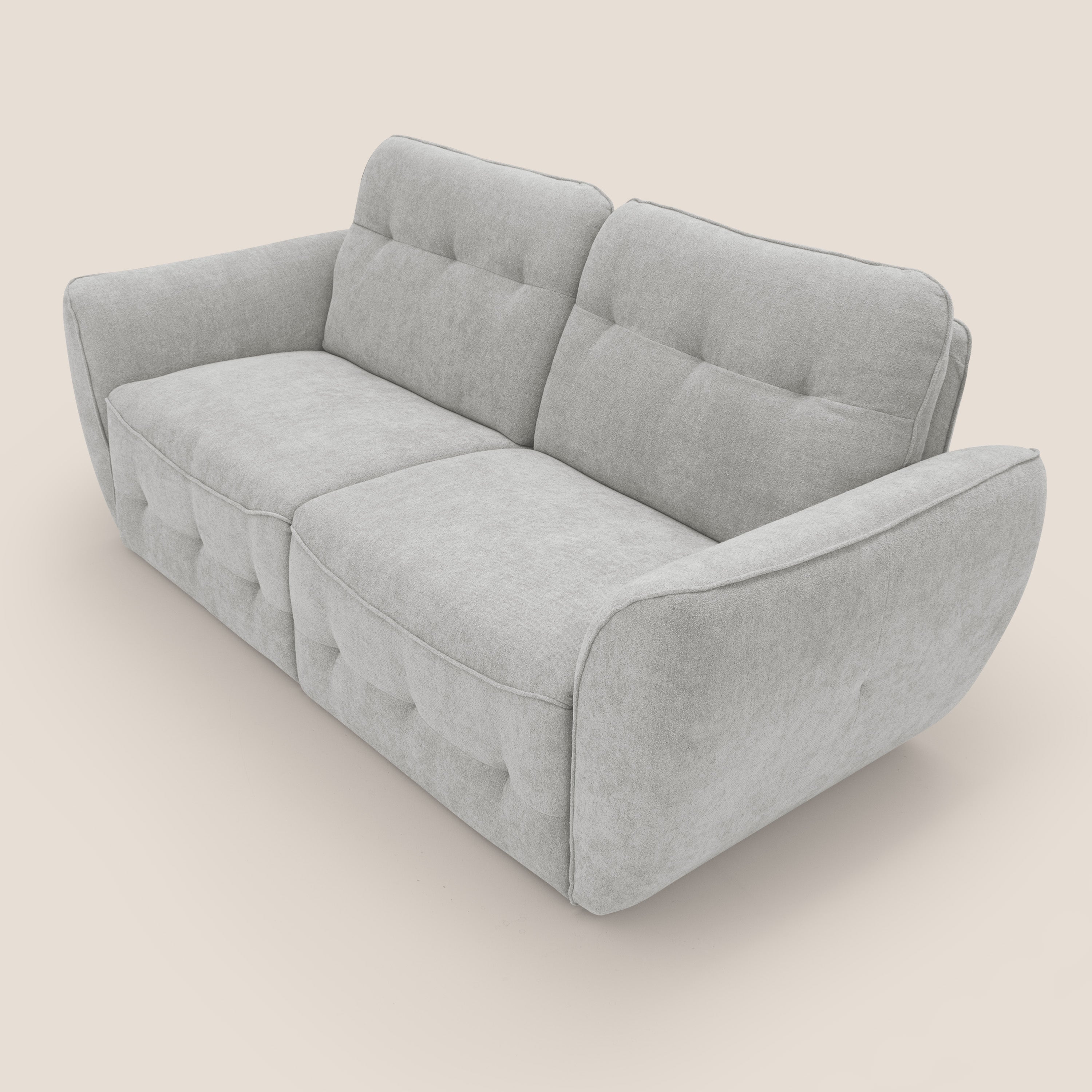 Cerbero divano 2 e 3 posti in morbido bouclé impermeabile T07 grigio - divani.store
