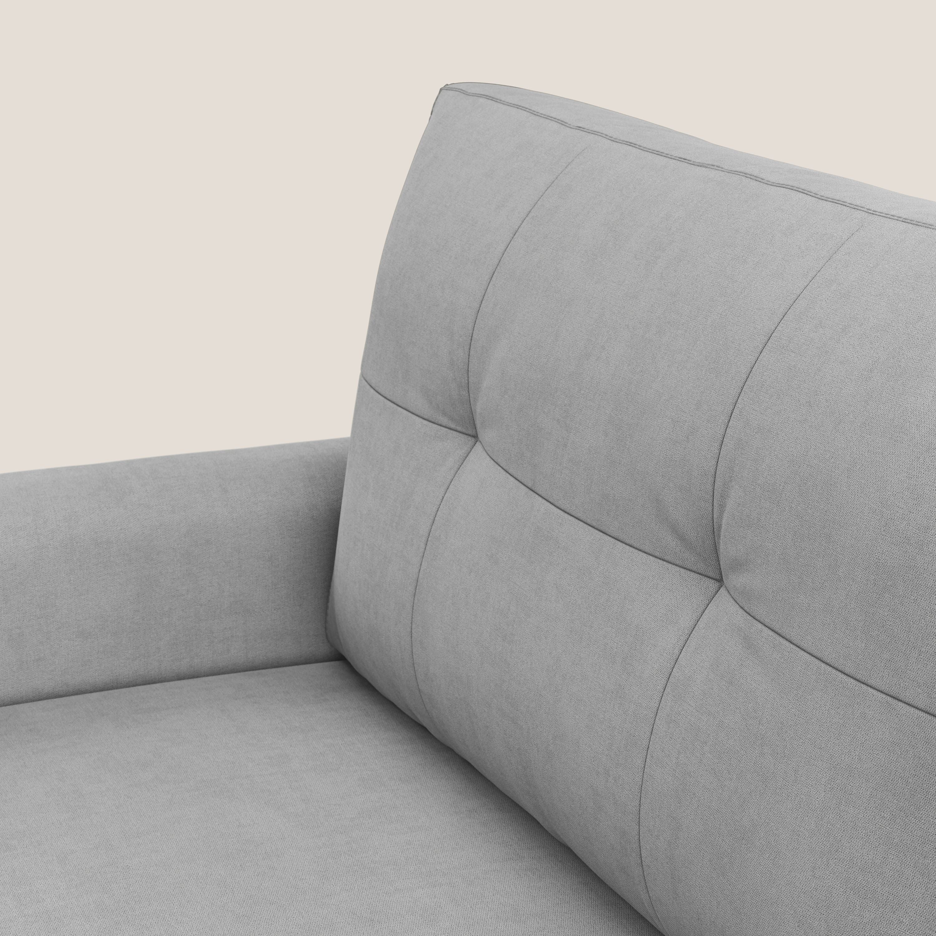Callisto Divano letto matrimoniale in tessuto morbido impermeabile T02 grigio chiaro - divani.store
