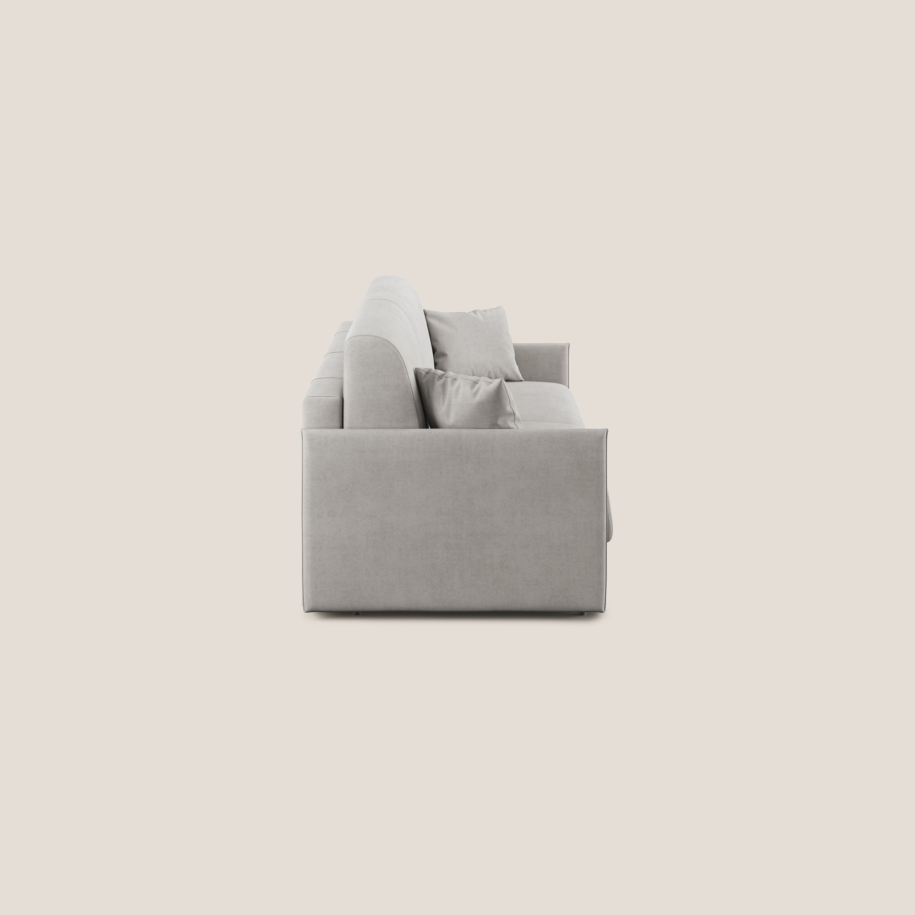 Evans Divano letto in morbido tessuto impermeabile T02 grigio chiaro - divani.store