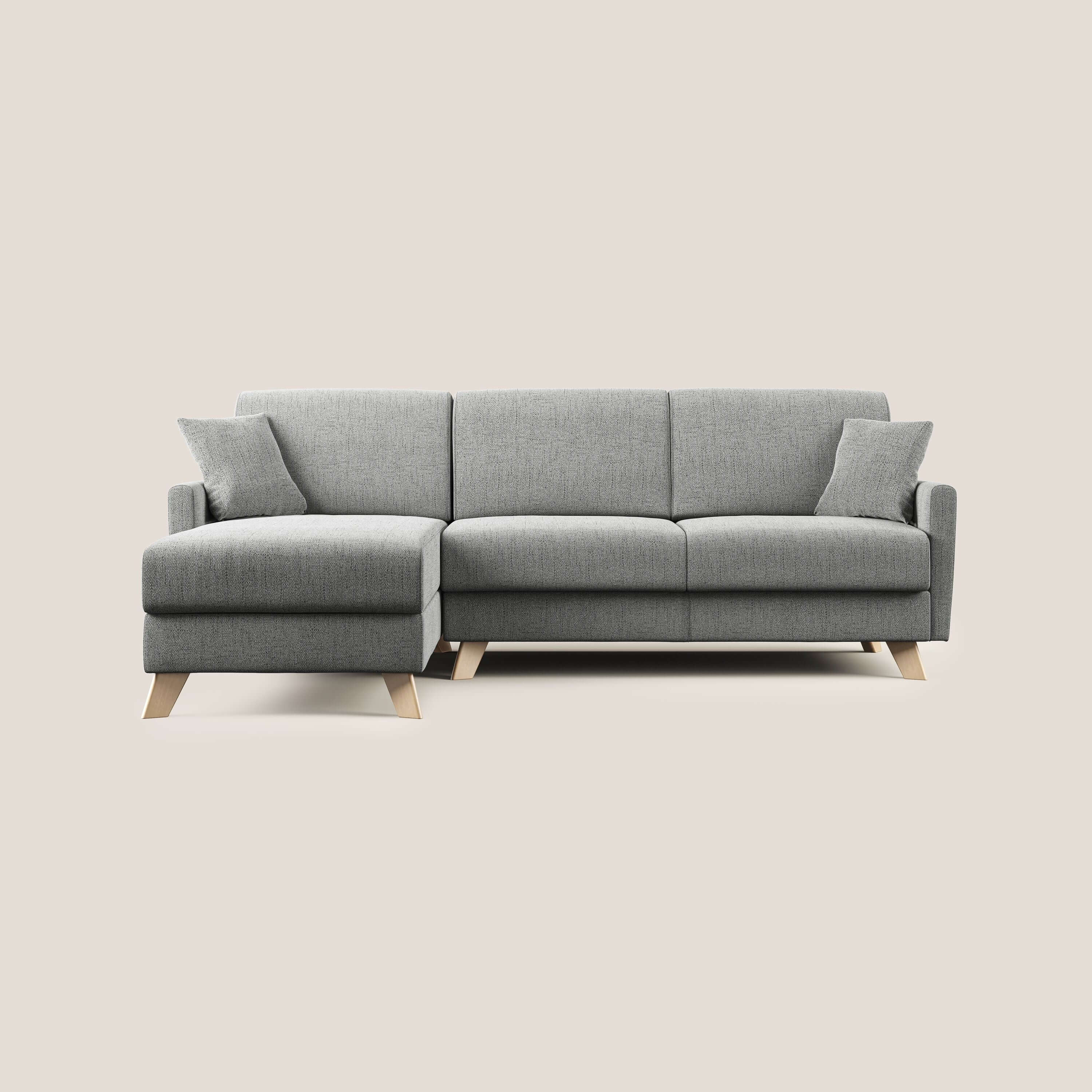 Edgar divano letto angolare in tessuto felis impermeabile T03 grigio chiaro - divani.store