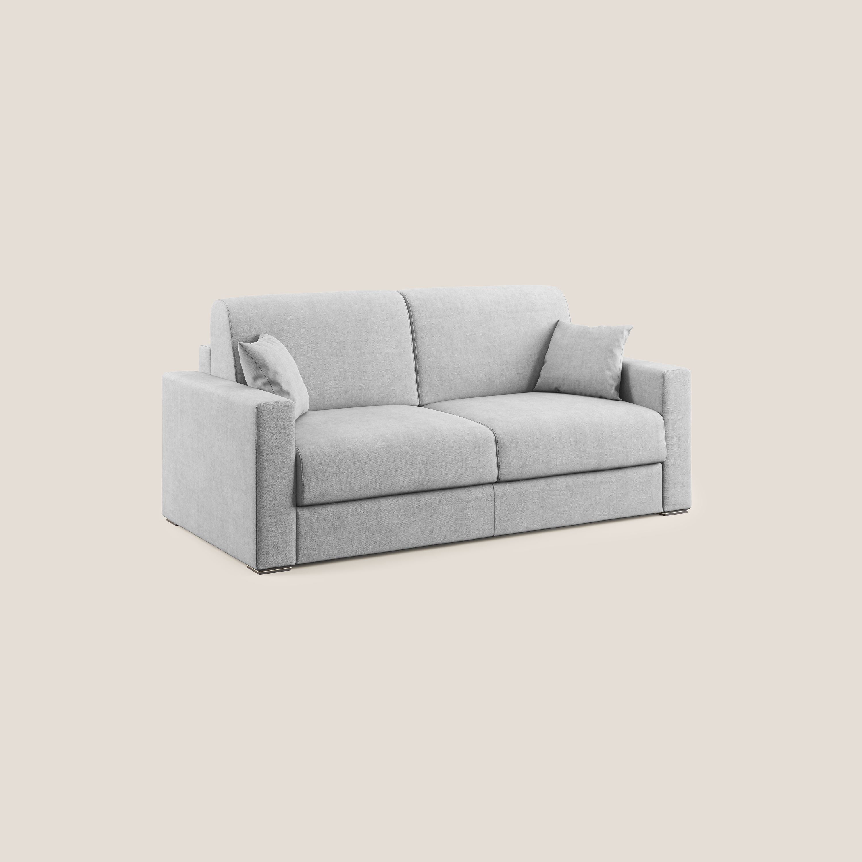 Best Divano letto matrimoniale in tessuto impermeabile T02 grigio chiaro - divani.store