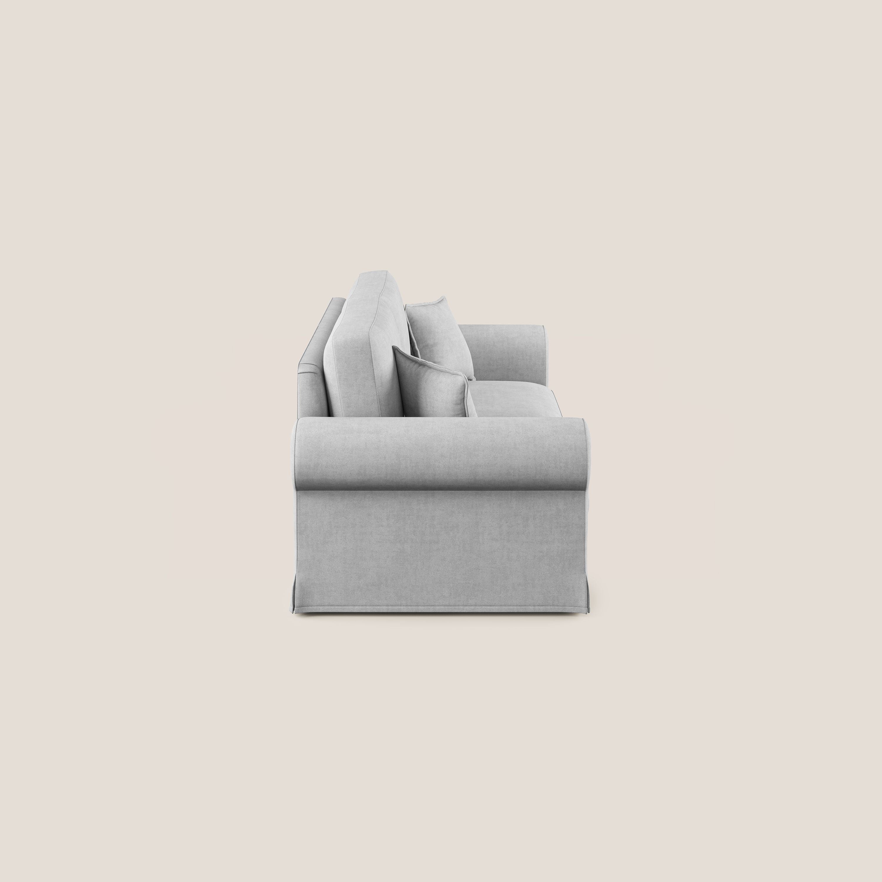 Lady divano classico in piuma d'oca realizzato con tessuto impermeabile T02 grigio chiaro - divani.store