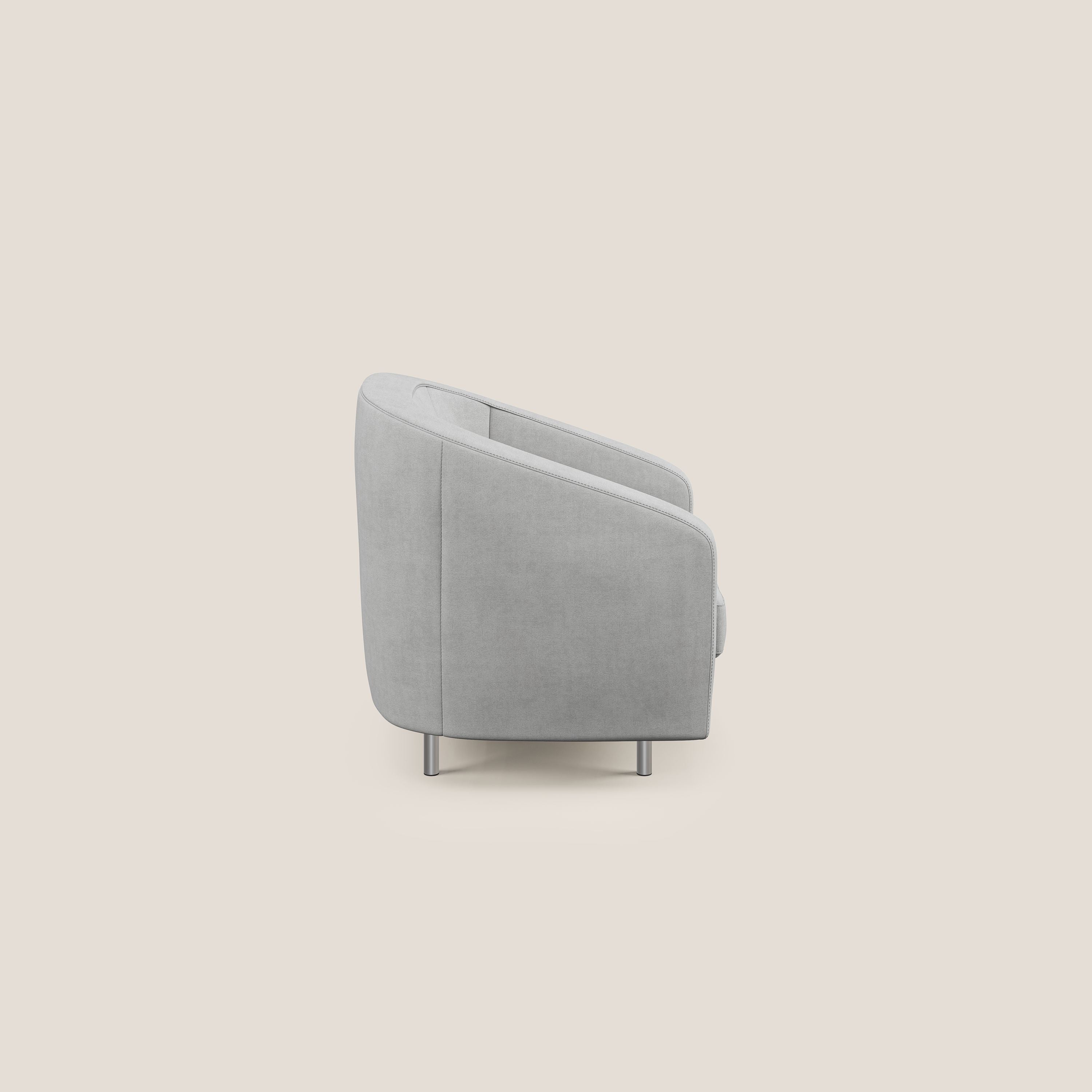Sally Poltroncina in tessuto morbido impermeabile T02 grigio chiaro - divani.store