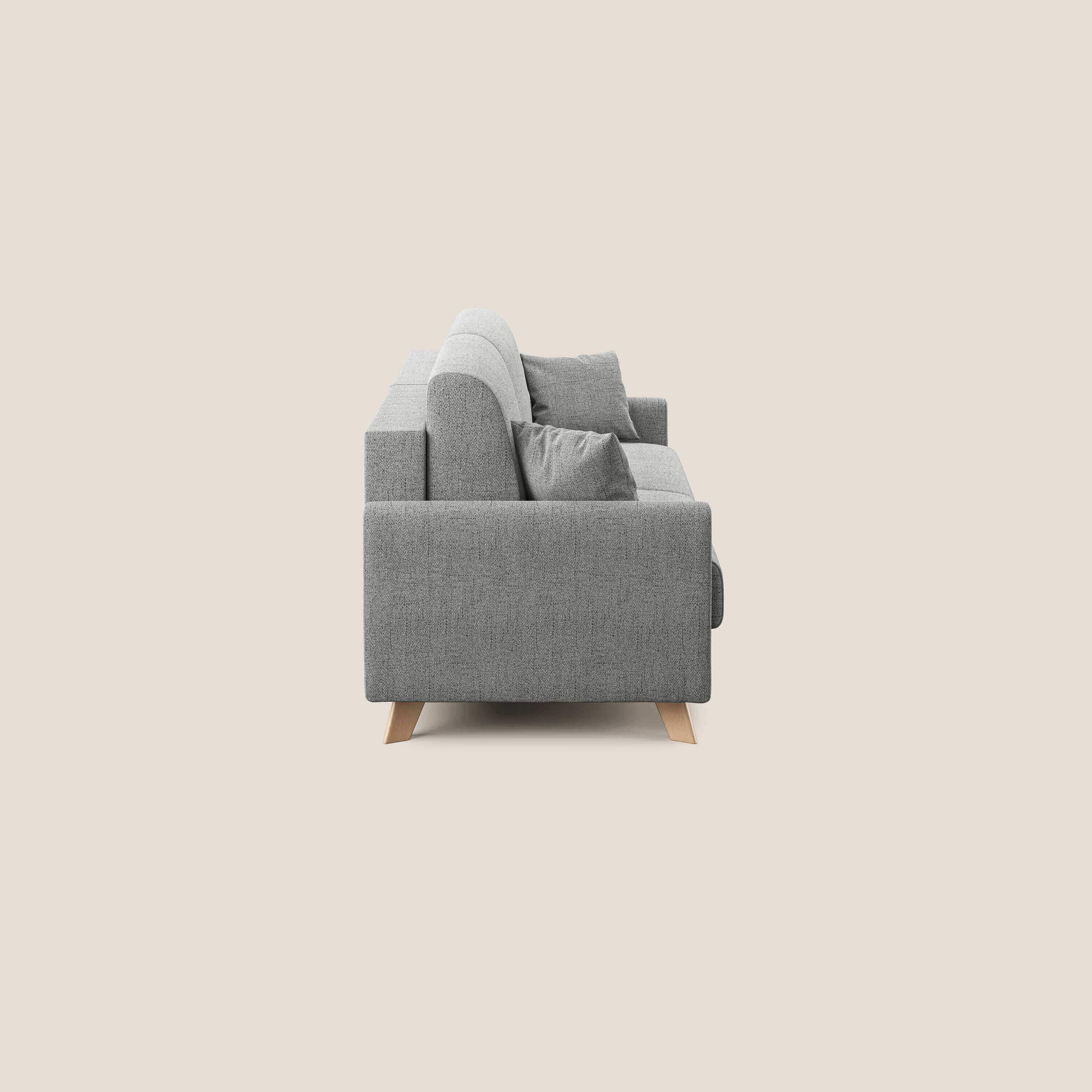 Edgar divano letto matrimoniale in tessuto felis impermeabile T03 grigio chiaro - divani.store