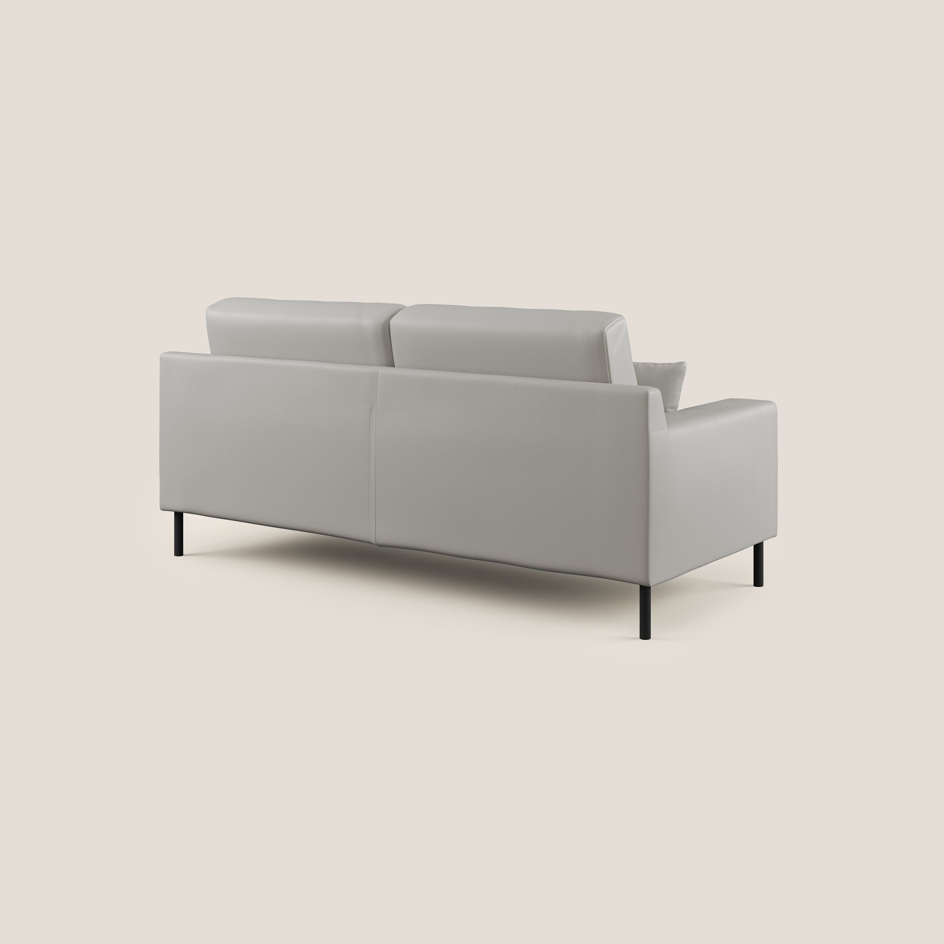 Uranio divano moderno lineare in Ecopelle impermeabile T04 grigio chiaro - divani.store