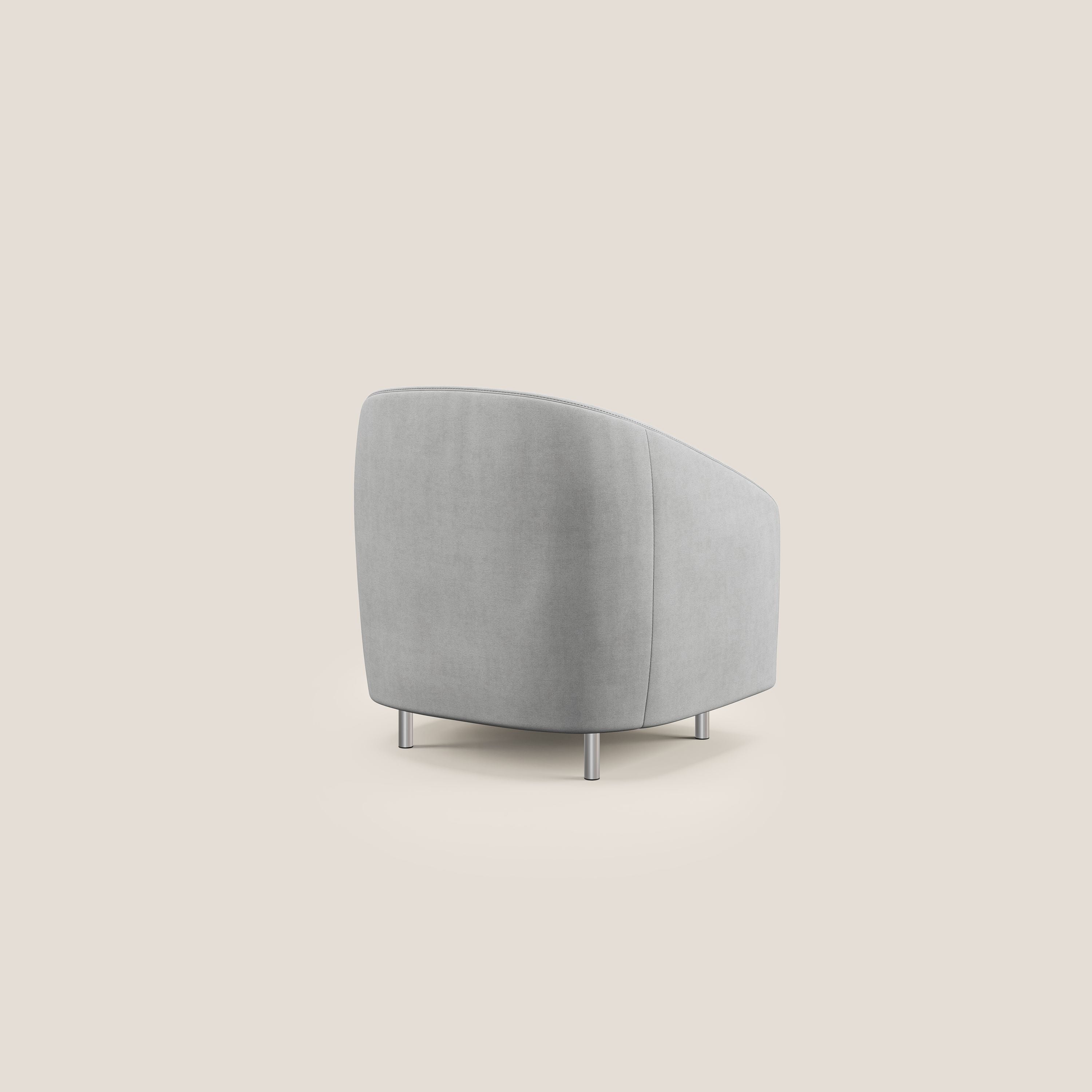 Sally Poltroncina in tessuto morbido impermeabile T02 grigio chiaro - divani.store