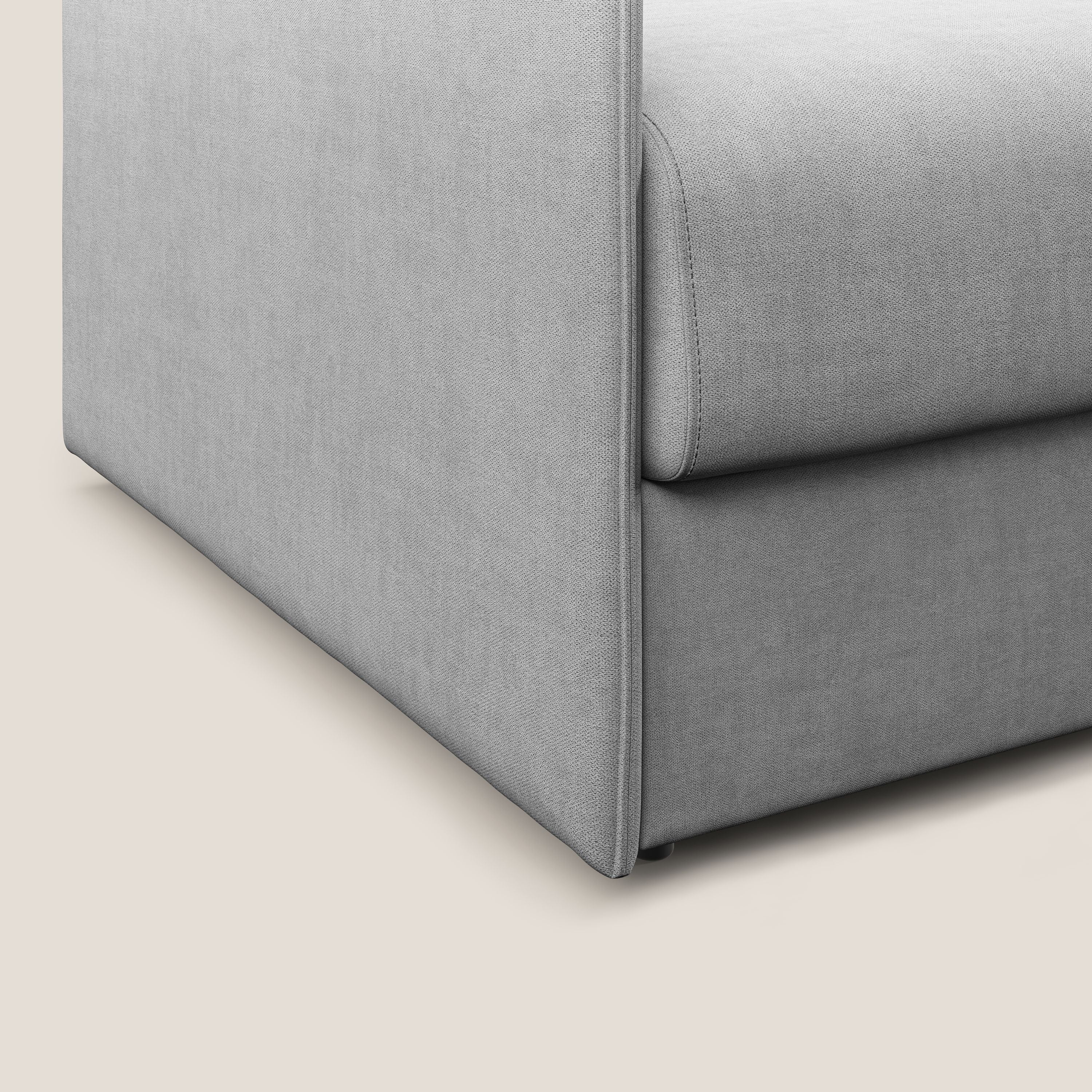 Evans poltrona letto in morbido tessuto impermeabile T02 grigio chiaro - divani.store