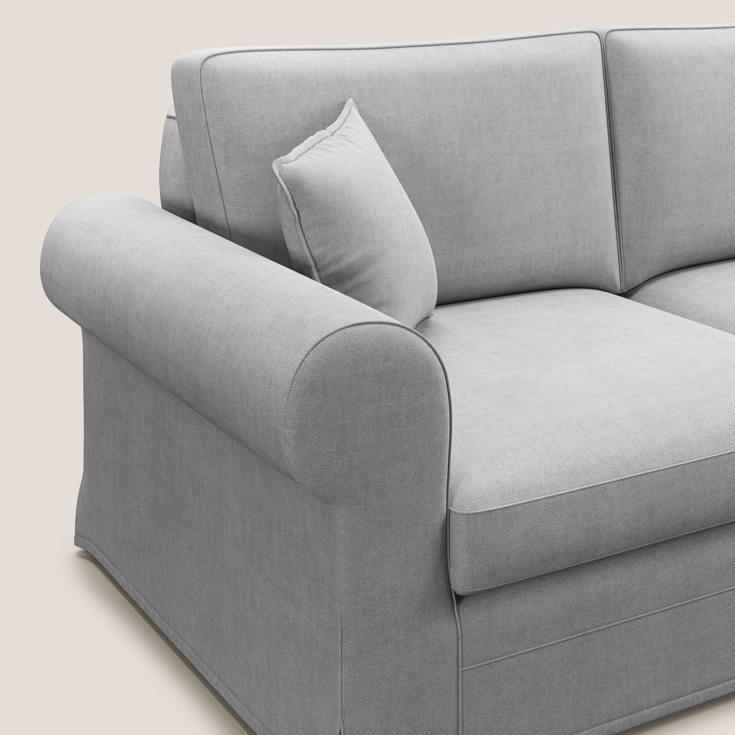 Lady divano classico in piuma d'oca realizzato con tessuto impermeabile T02 grigio chiaro - divani.store