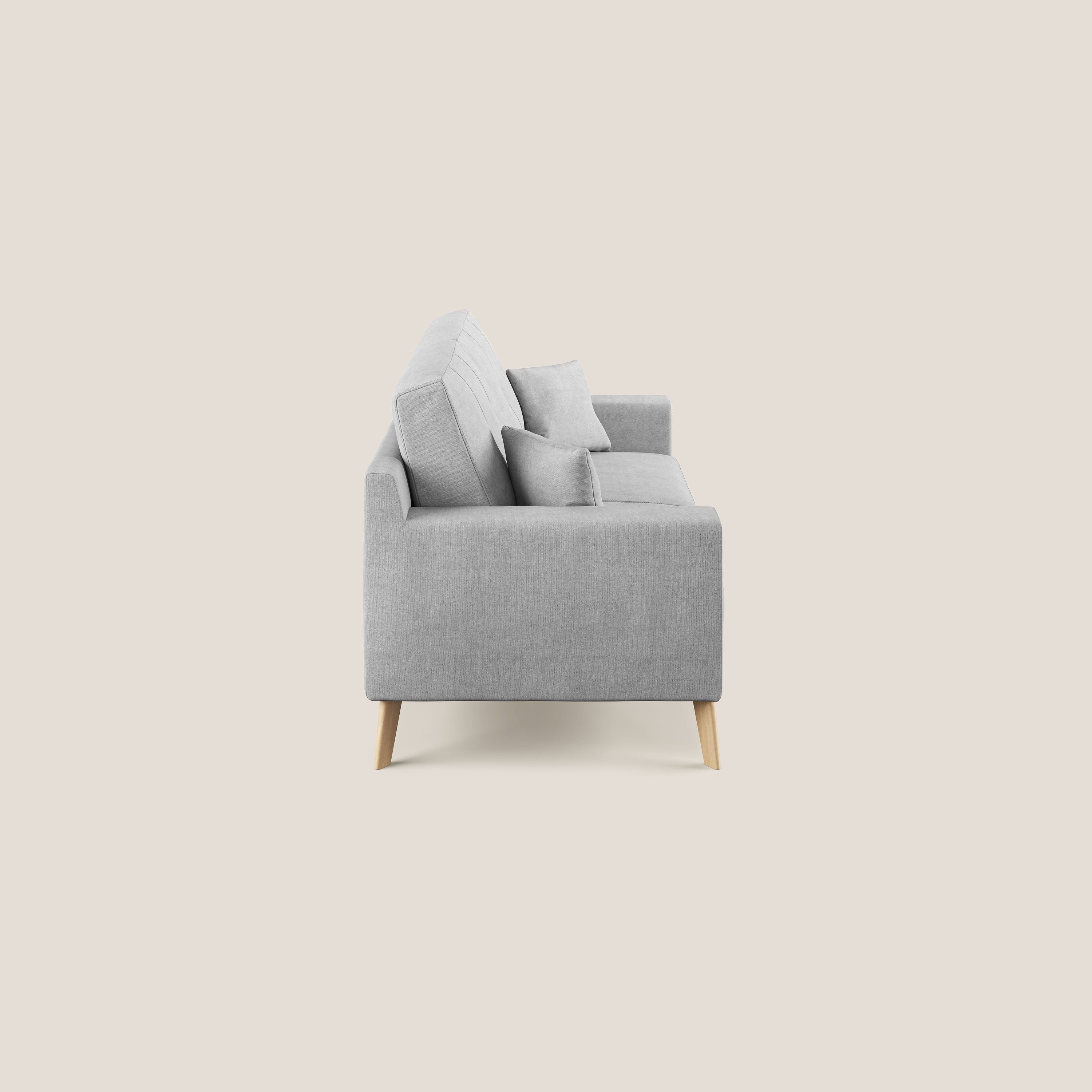 Danish divano moderno in tessuto morbido impermeabile T02 grigio chiaro - divani.store