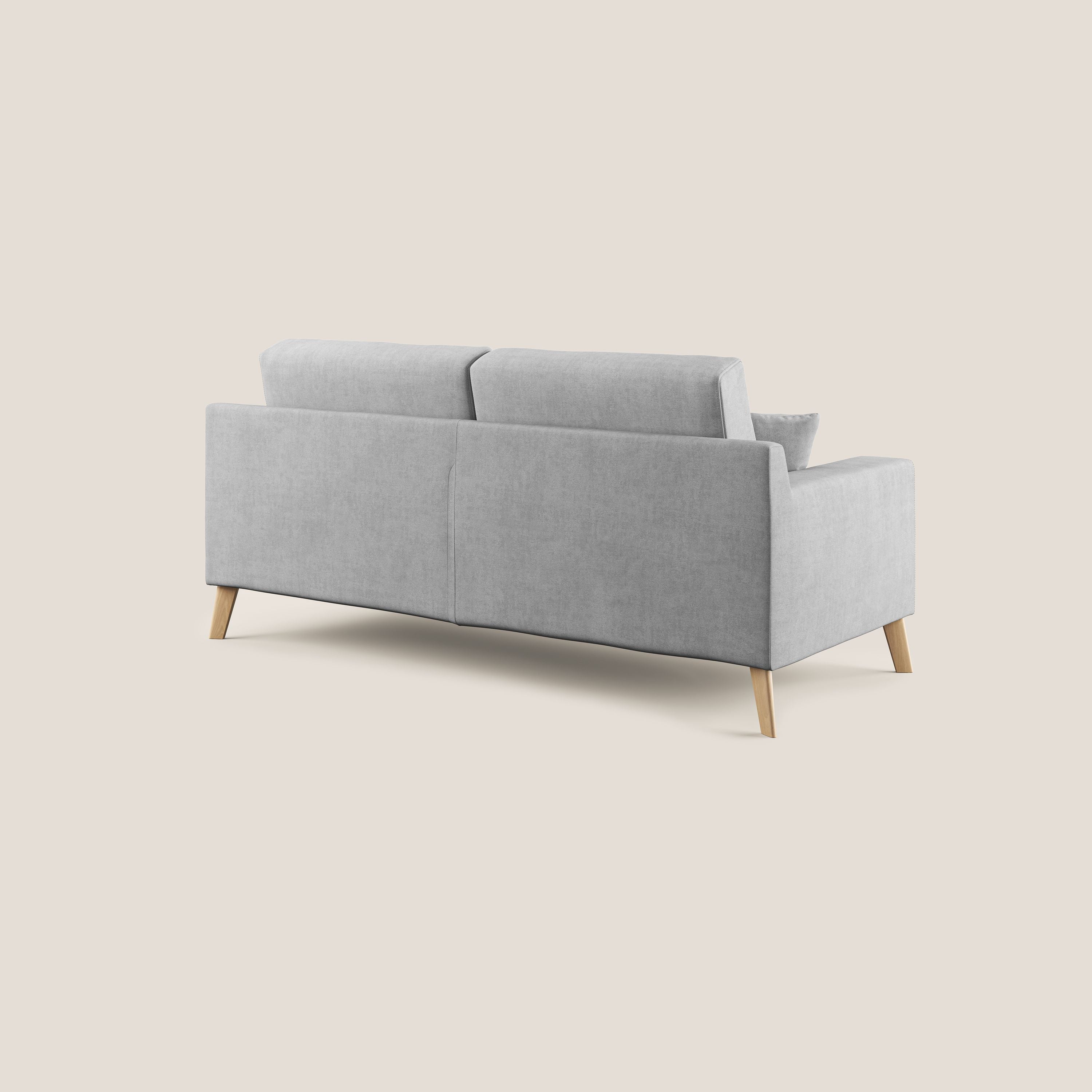 Danish divano moderno in tessuto morbido impermeabile T02 grigio chiaro - divani.store
