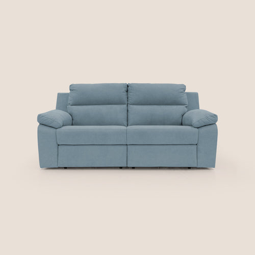 Romeo Divano relax con recliner elettrico in morbido tessuto impermeabile T02 carta da zucchero - divani.store