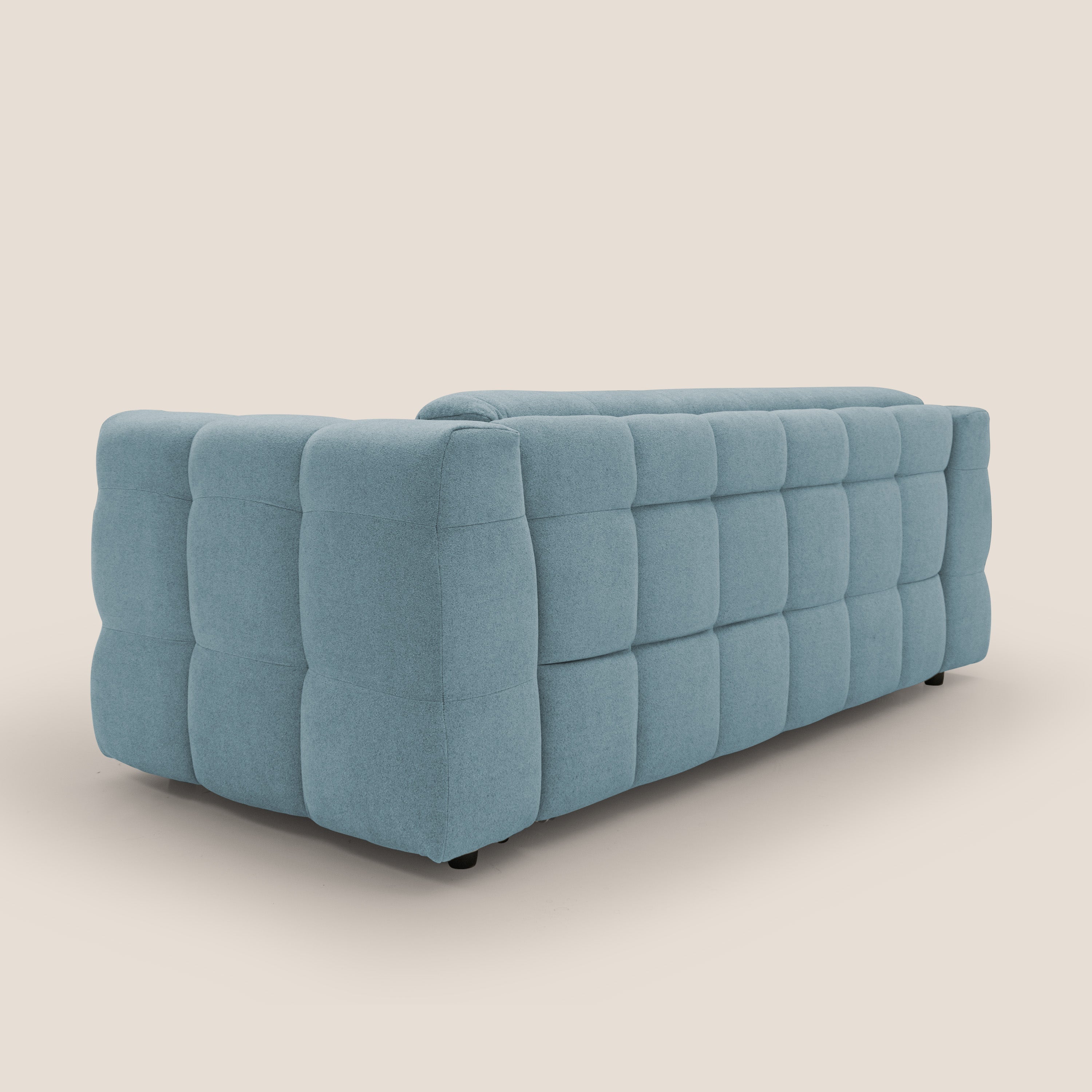 Tender Divano letto matrimoniale dal design innovativo in tessuto bouclet impermeabile T07 carta da zucchero - divani.store