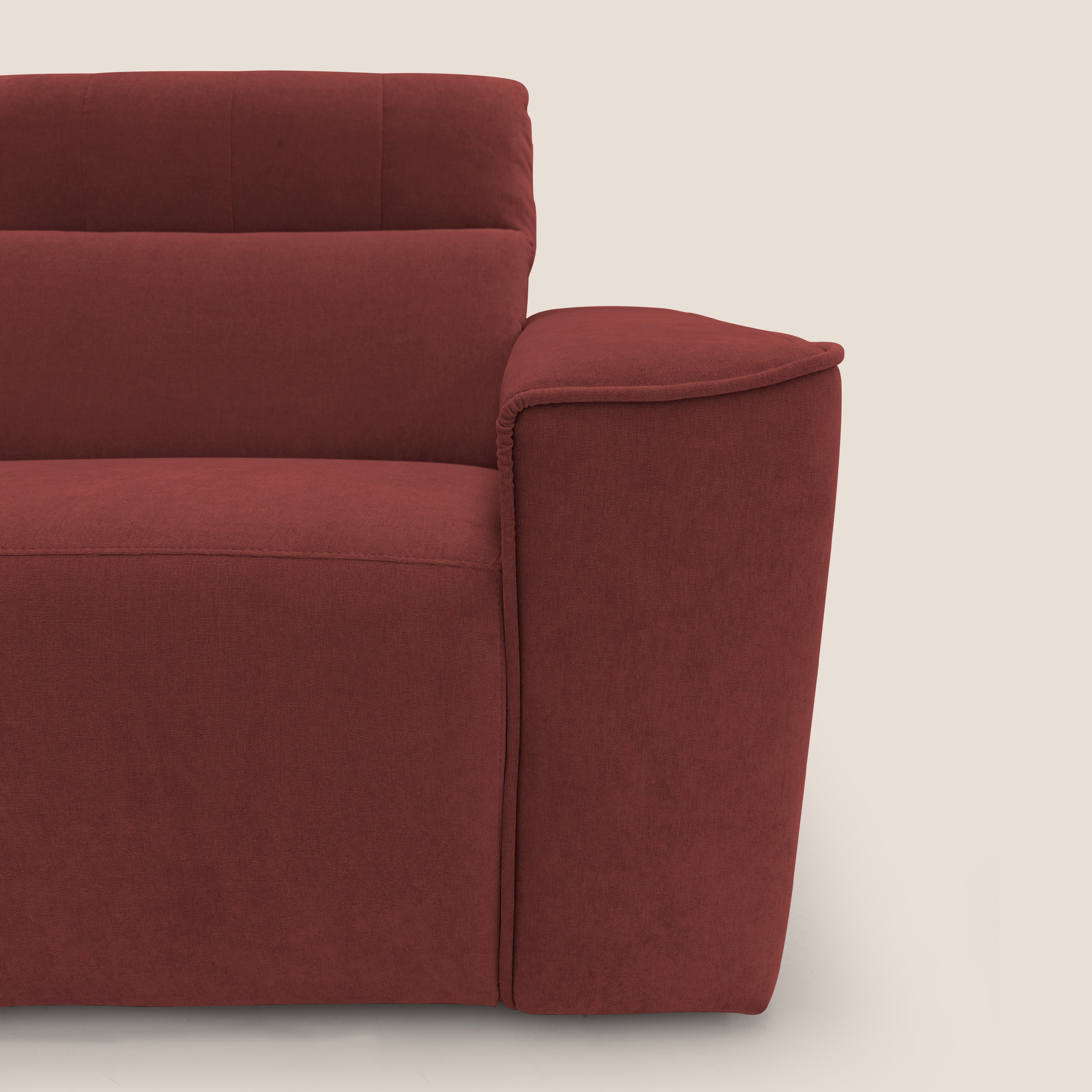 Clark Divano angolare con opzione relax elettrico in tessuto smacchiabile impermeabile T17 rosso - divani.store