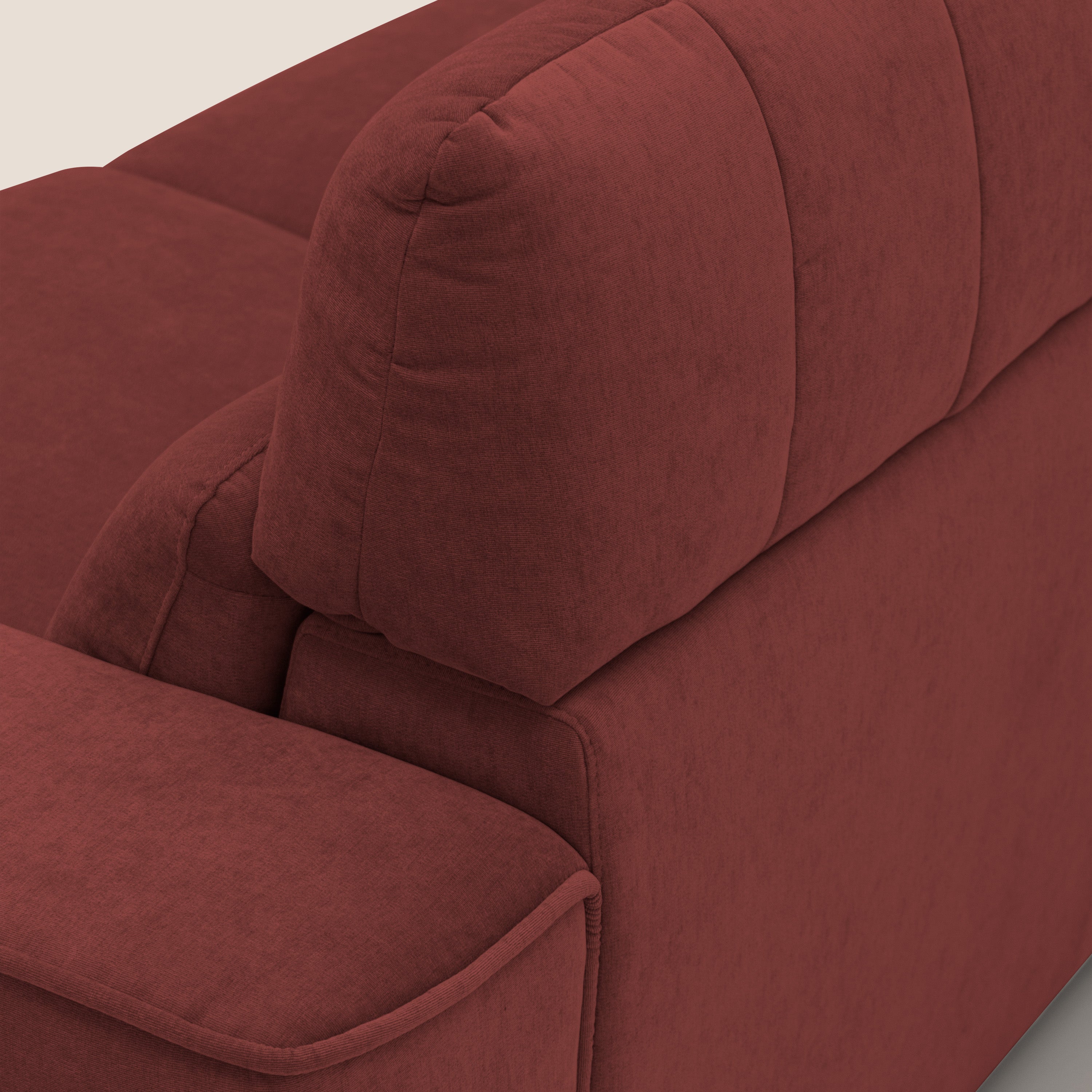 Clark Divano angolare con opzione relax elettrico in tessuto smacchiabile impermeabile T17 rosso - divani.store