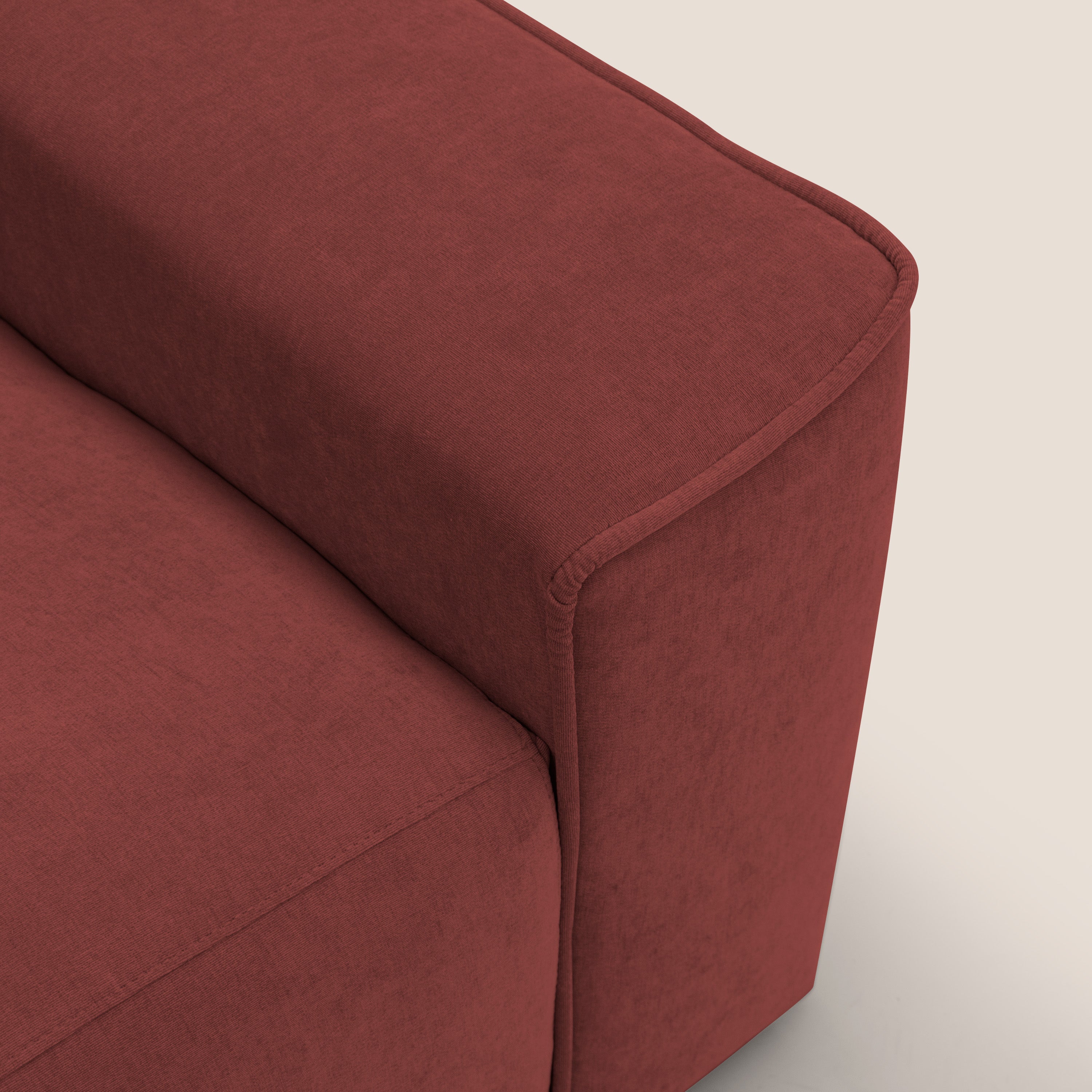 Clark Divano angolare con opzione relax elettrico in tessuto smacchiabile impermeabile T17 rosso - divani.store