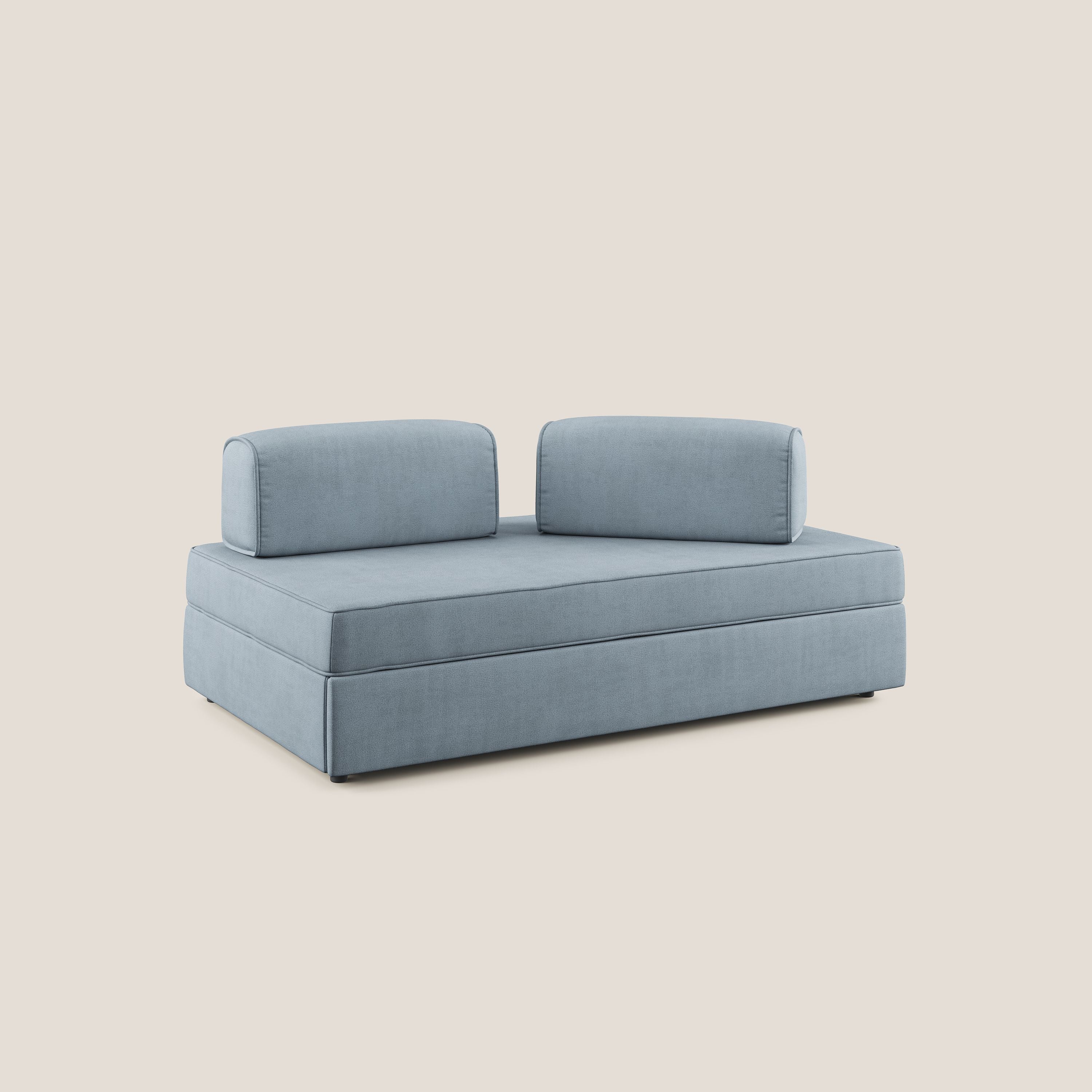 Liberty divano con pouf estraibile e schienali movibili in tessuto morbido impermeabile T02 carta da zucchero - divani.store