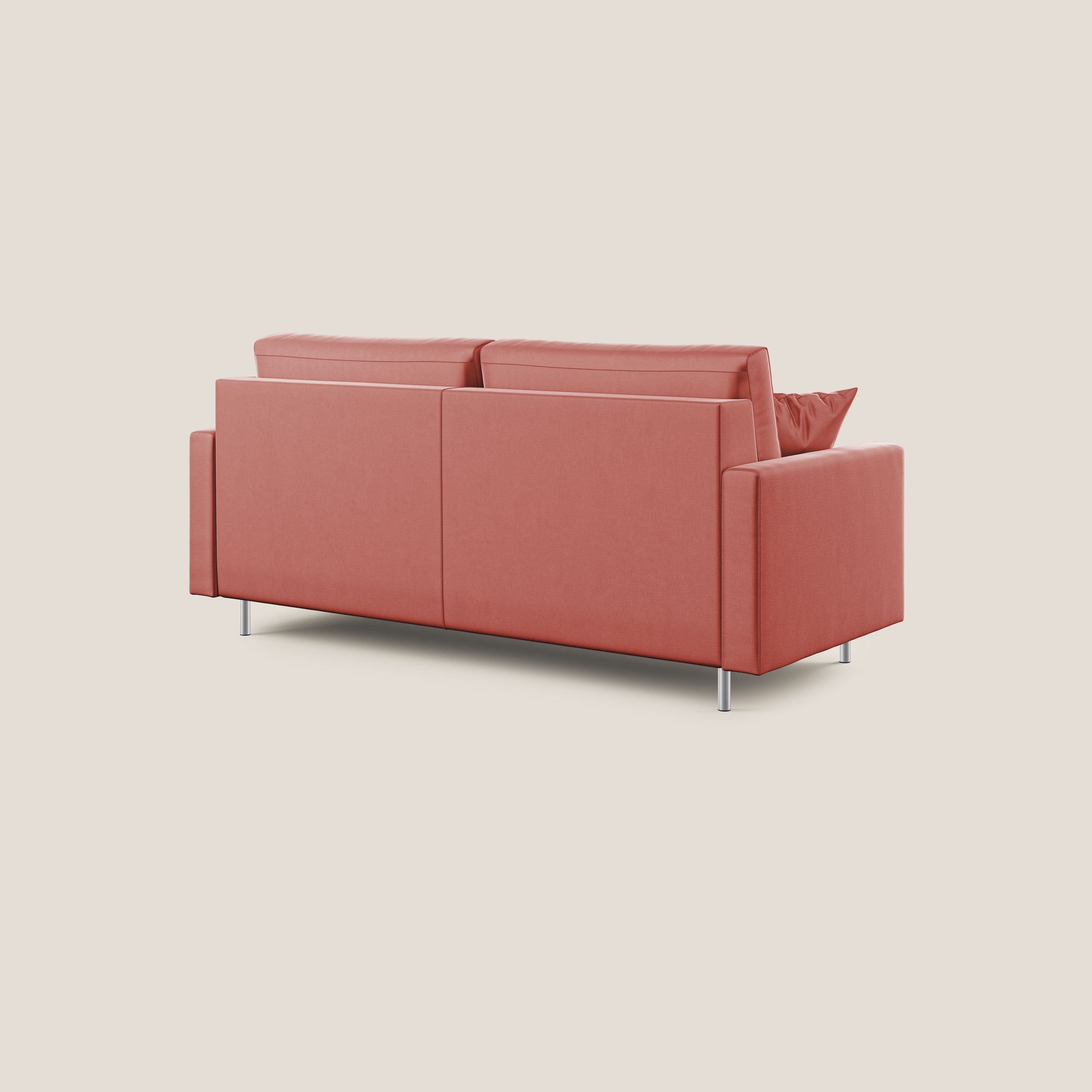 Andromeda divano letto matrimoniale in velluto morbido impermeabile T01 salmone - divani.store