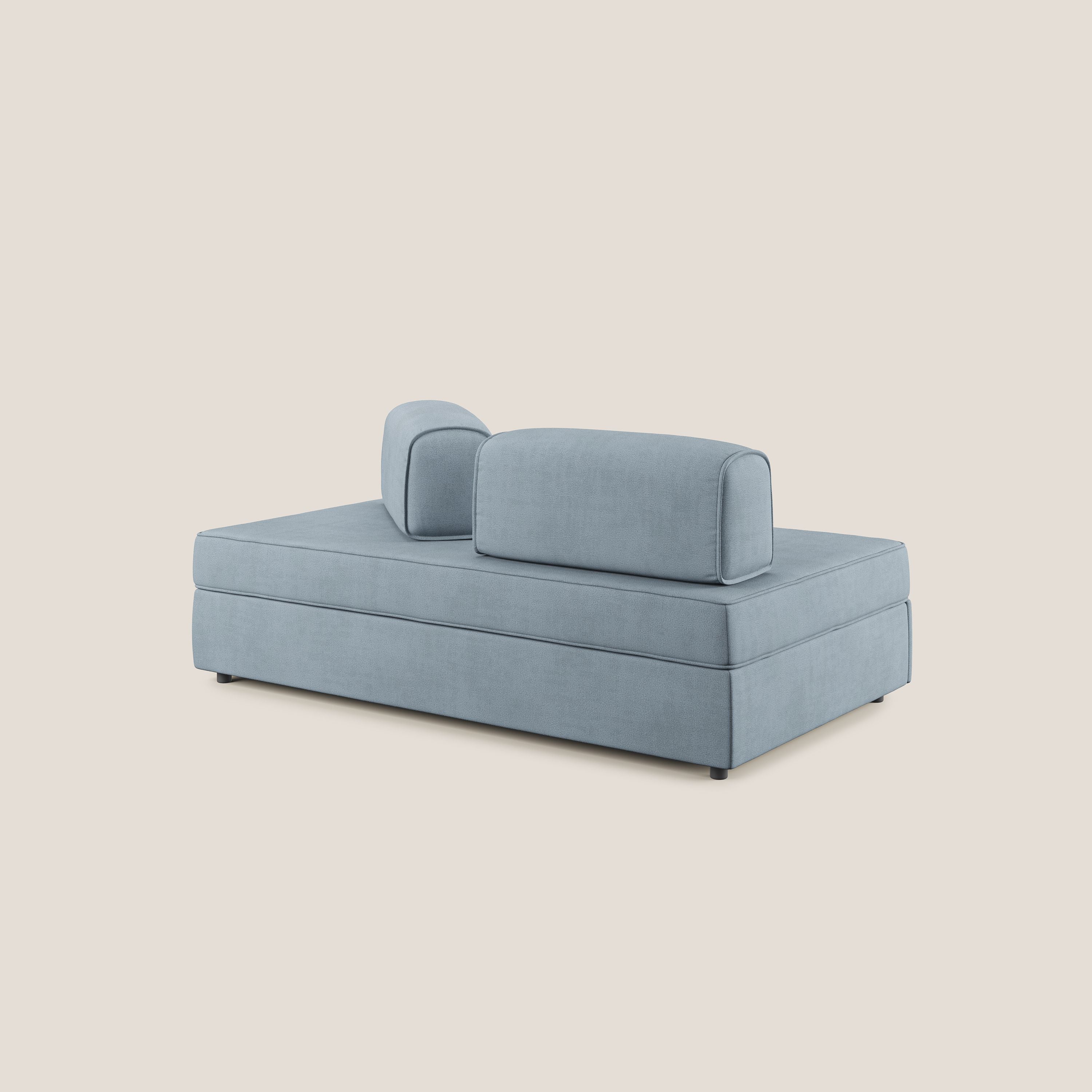 Liberty divano con pouf estraibile e schienali movibili in tessuto morbido impermeabile T02 carta da zucchero - divani.store