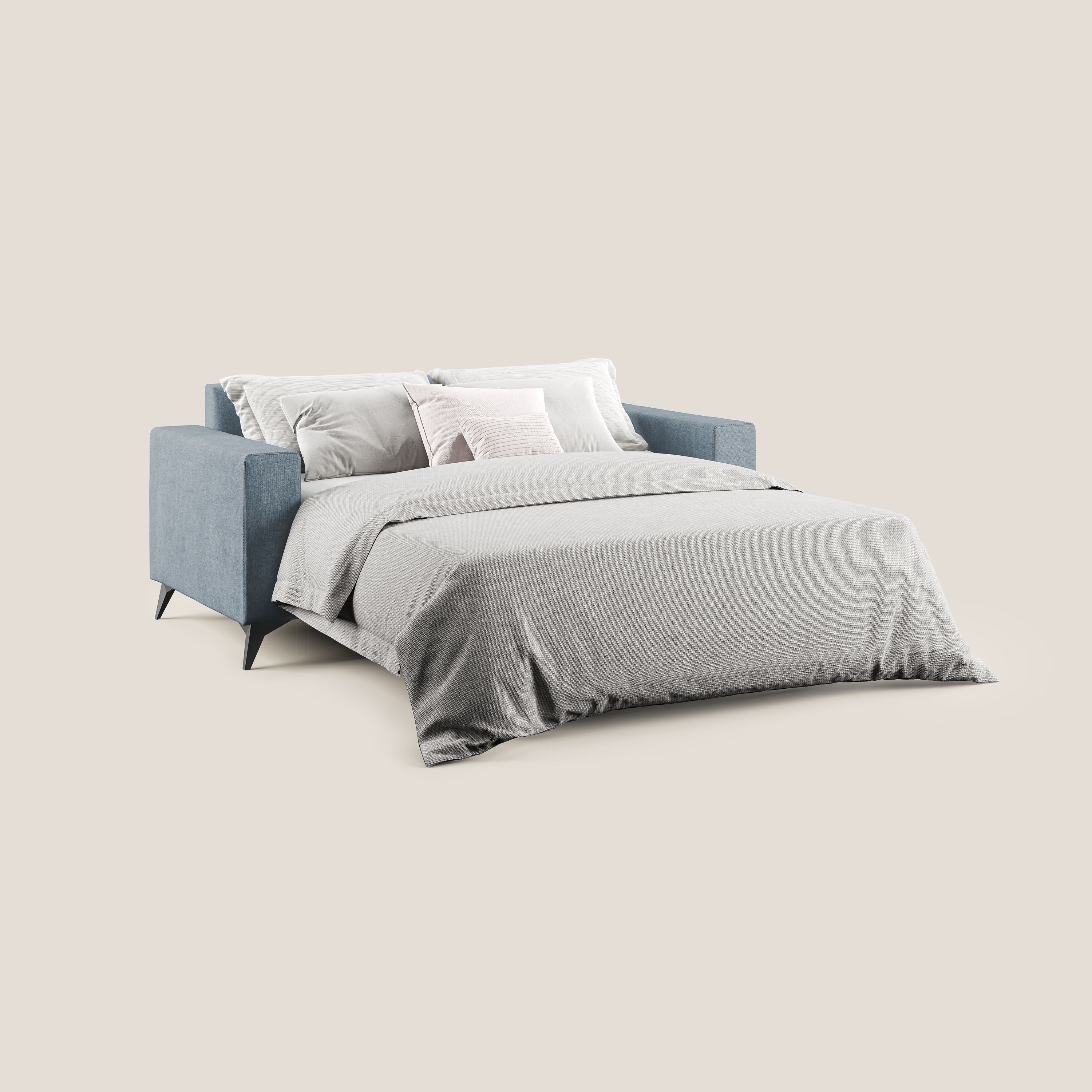 Pegaso divano letto con poggiatesta reclinabili e rivestimento T02 carta da zucchero - divani.store
