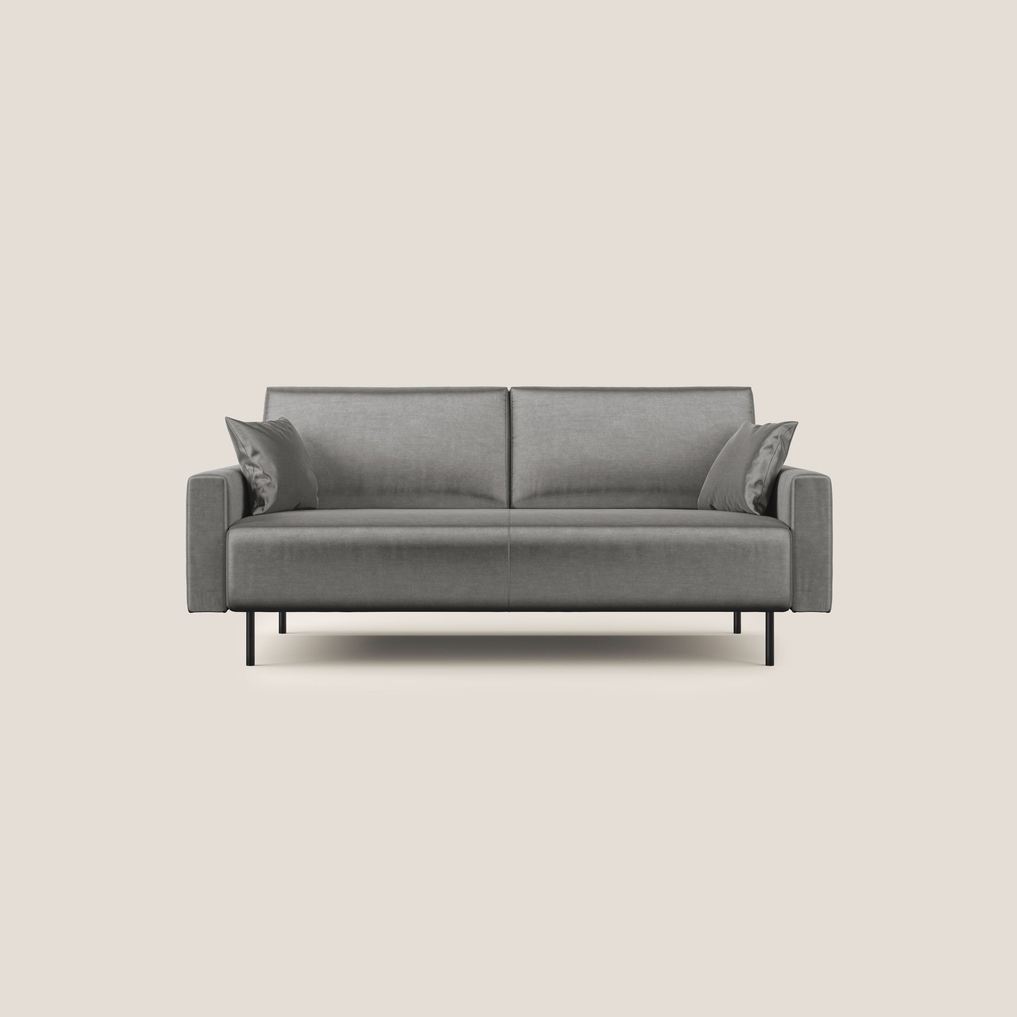 Arthur divano moderno 162 cm in velluto morbido impermeabile T01 GRIGIO