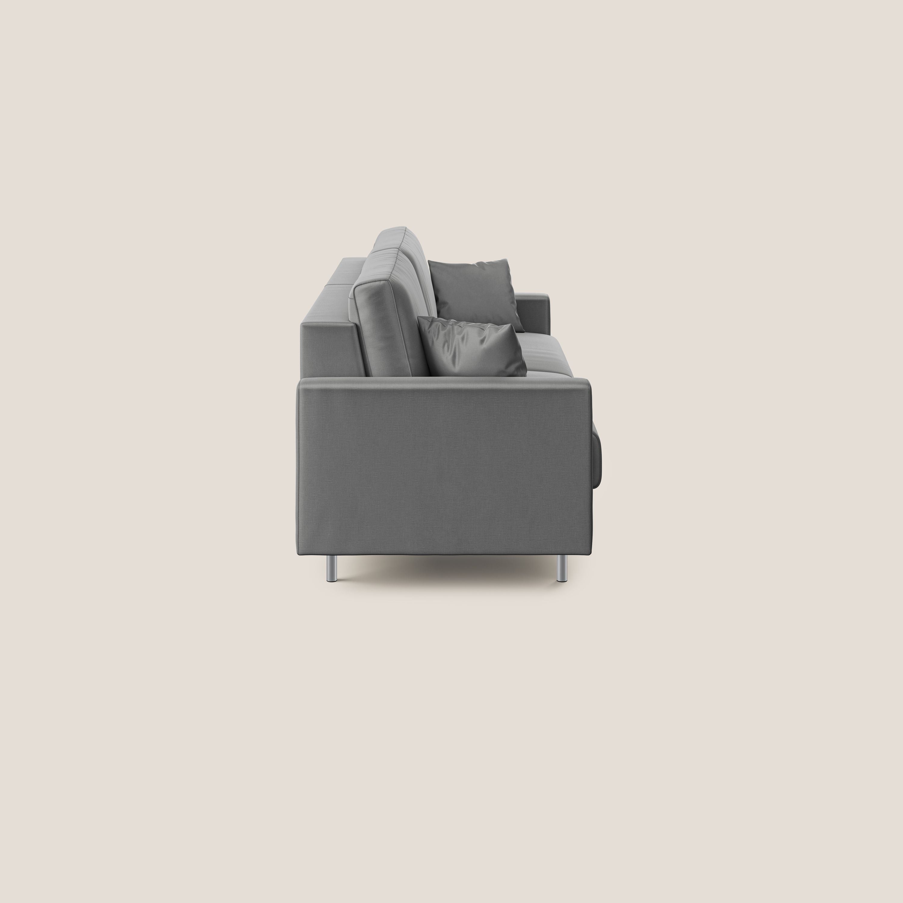 Andromeda divano letto matrimoniale in velluto morbido impermeabile T01 grigio - divani.store