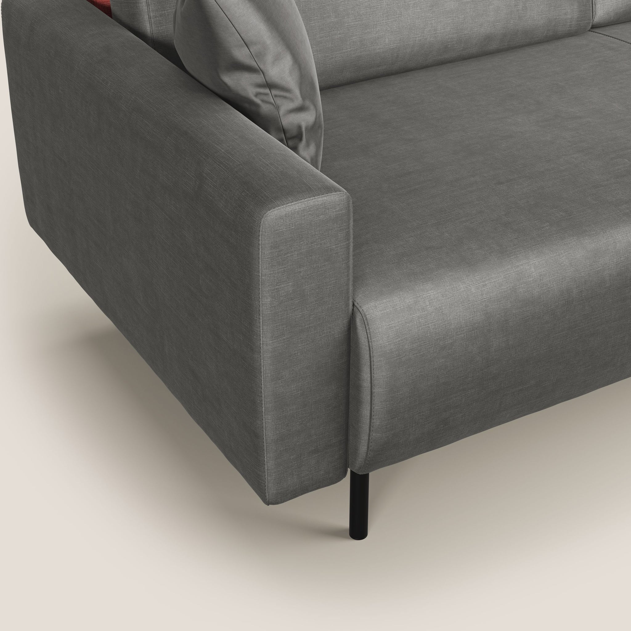 Arthur divano moderno 162 cm in velluto morbido impermeabile T01 GRIGIO