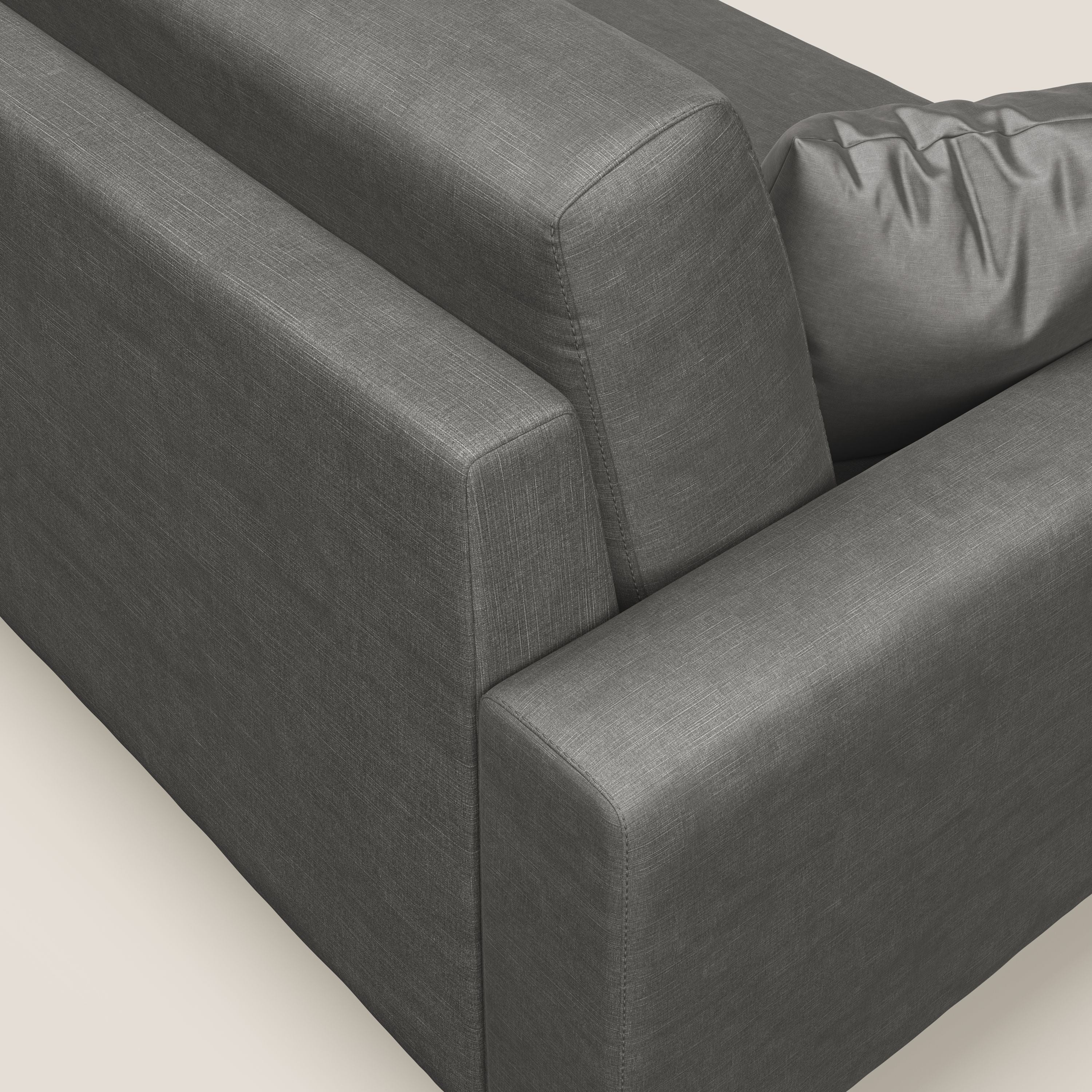 Arthur divano moderno angolare in velluto morbido impermeabile T01 grigio - divani.store