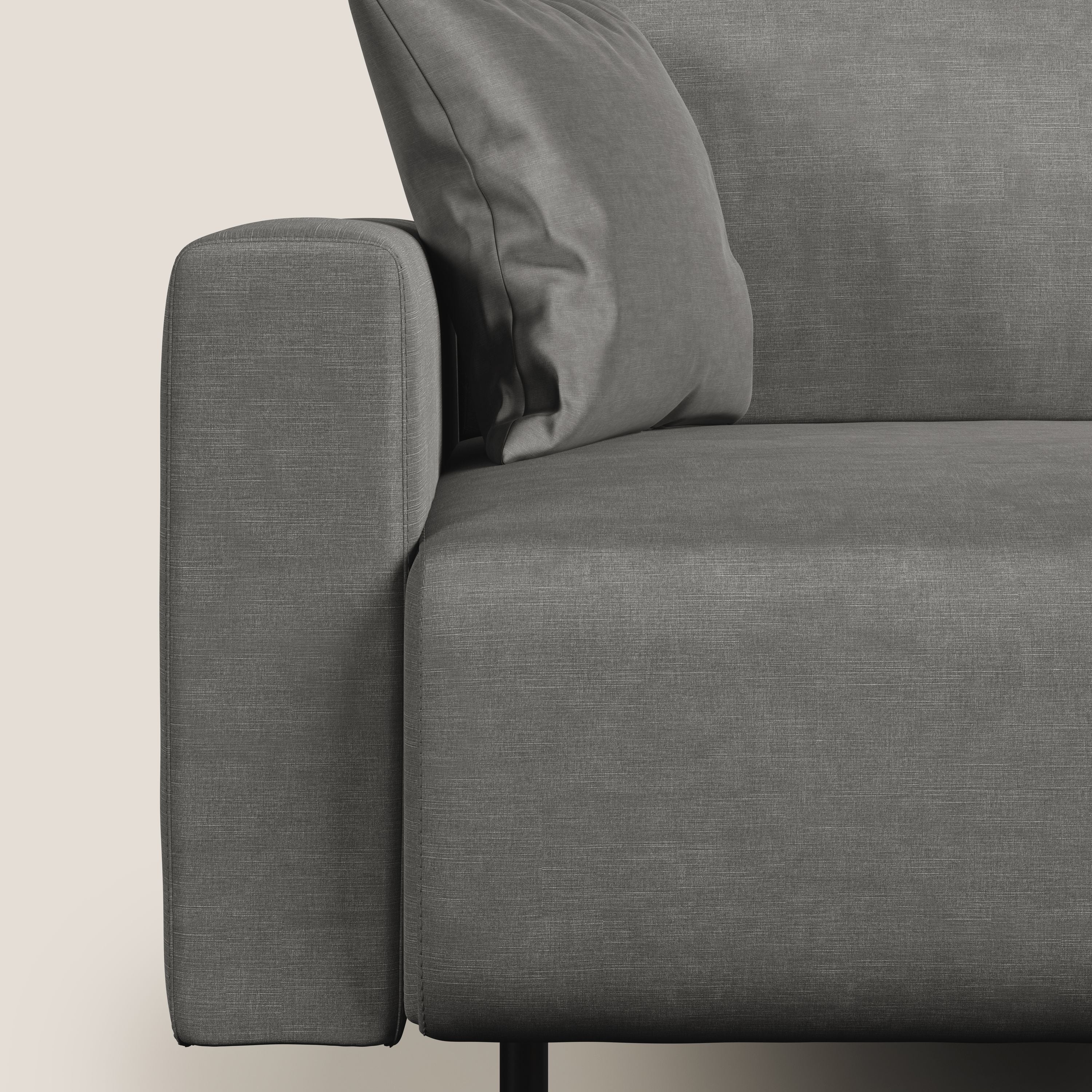 Arthur divano moderno angolare in velluto morbido impermeabile T01 grigio - divani.store