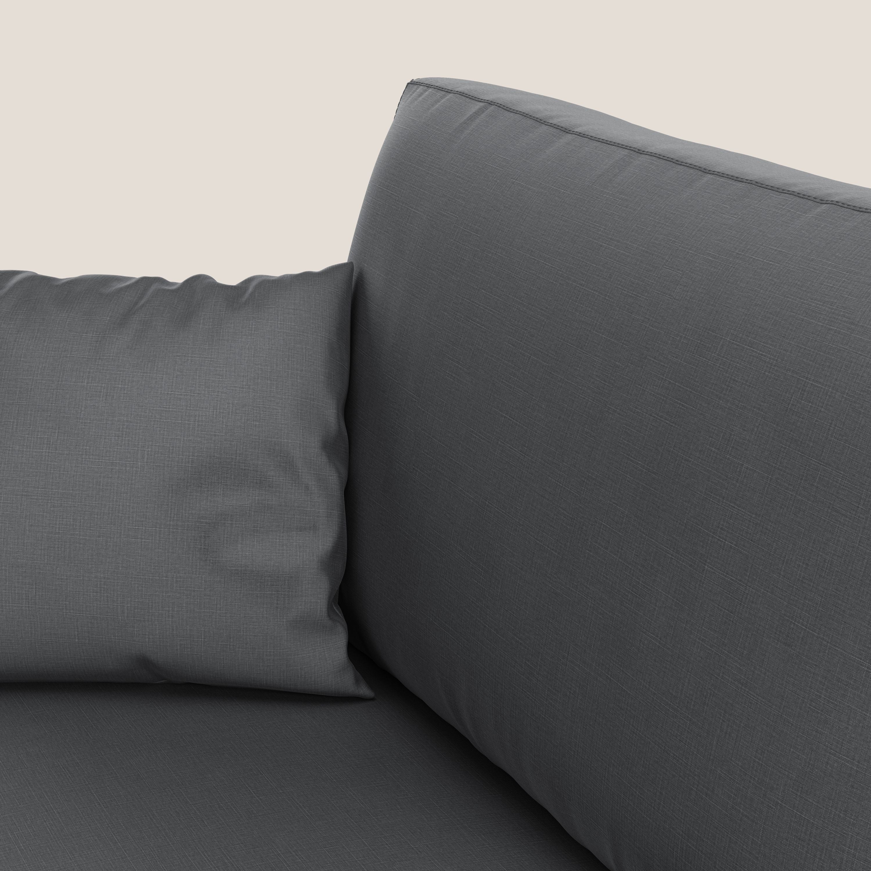 Andromeda divano letto angolare in velluto morbido impermeabile T01 antracite - divani.store