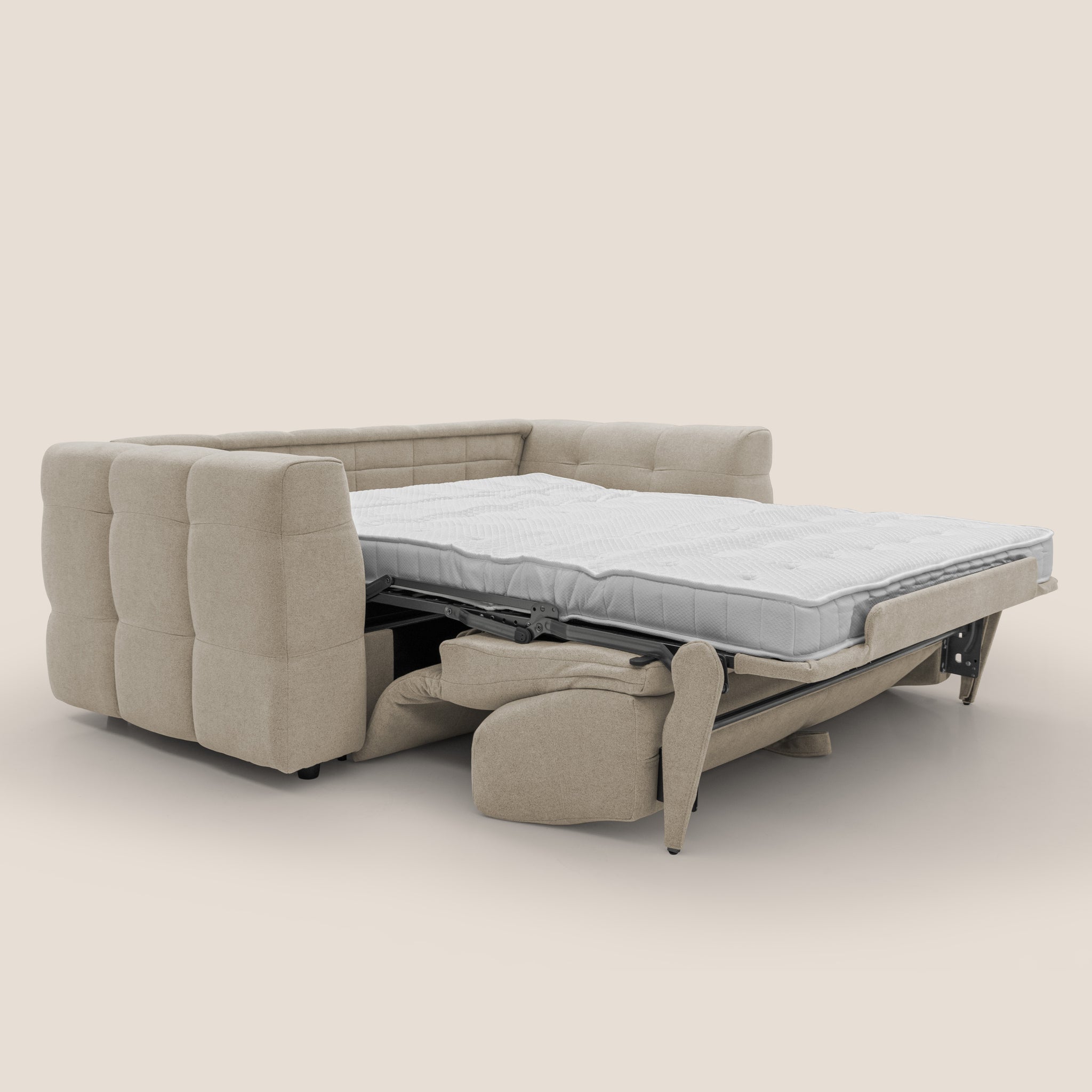 Tender Divano letto matrimoniale dal design innovativo in tessuto bouclet impermeabile T07