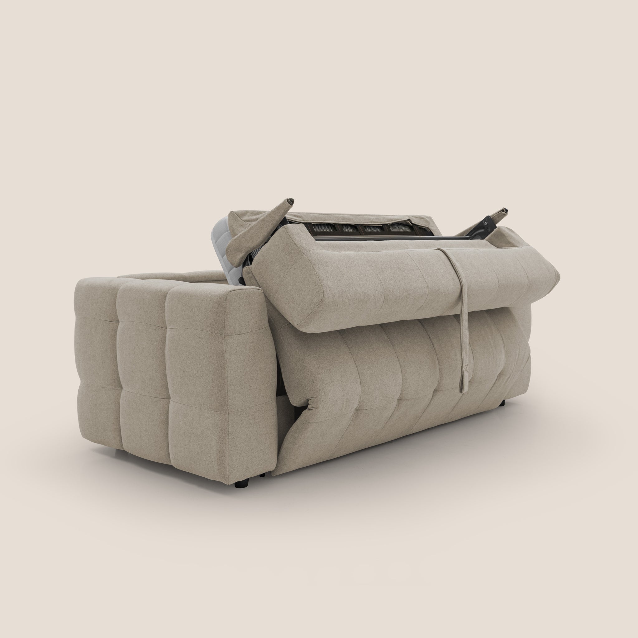 Tender Divano letto matrimoniale dal design innovativo in tessuto bouclet impermeabile T07