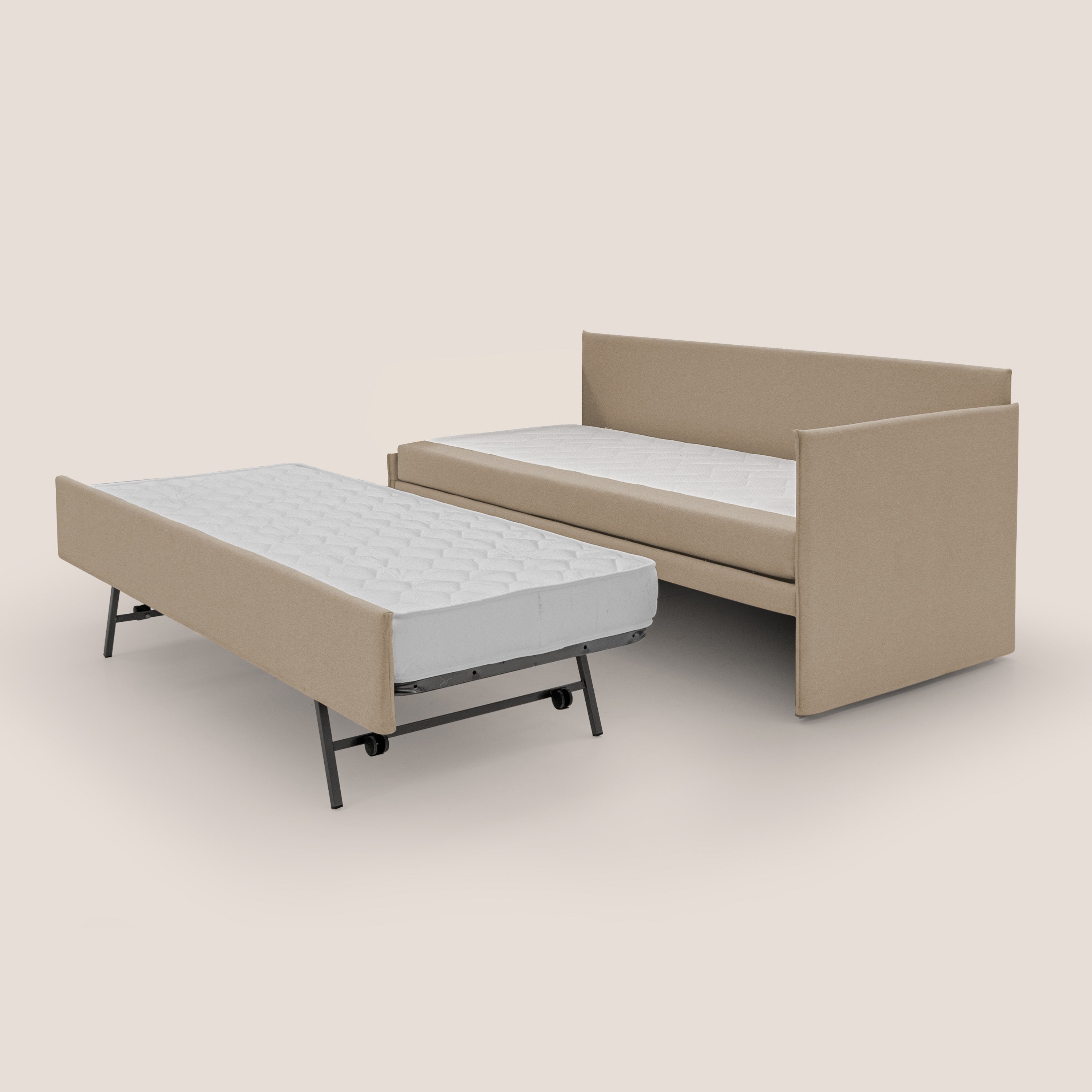 Durini Divano duplex con doppio letto in tessuto simil cotone impermeabile T13 beige - divani.store