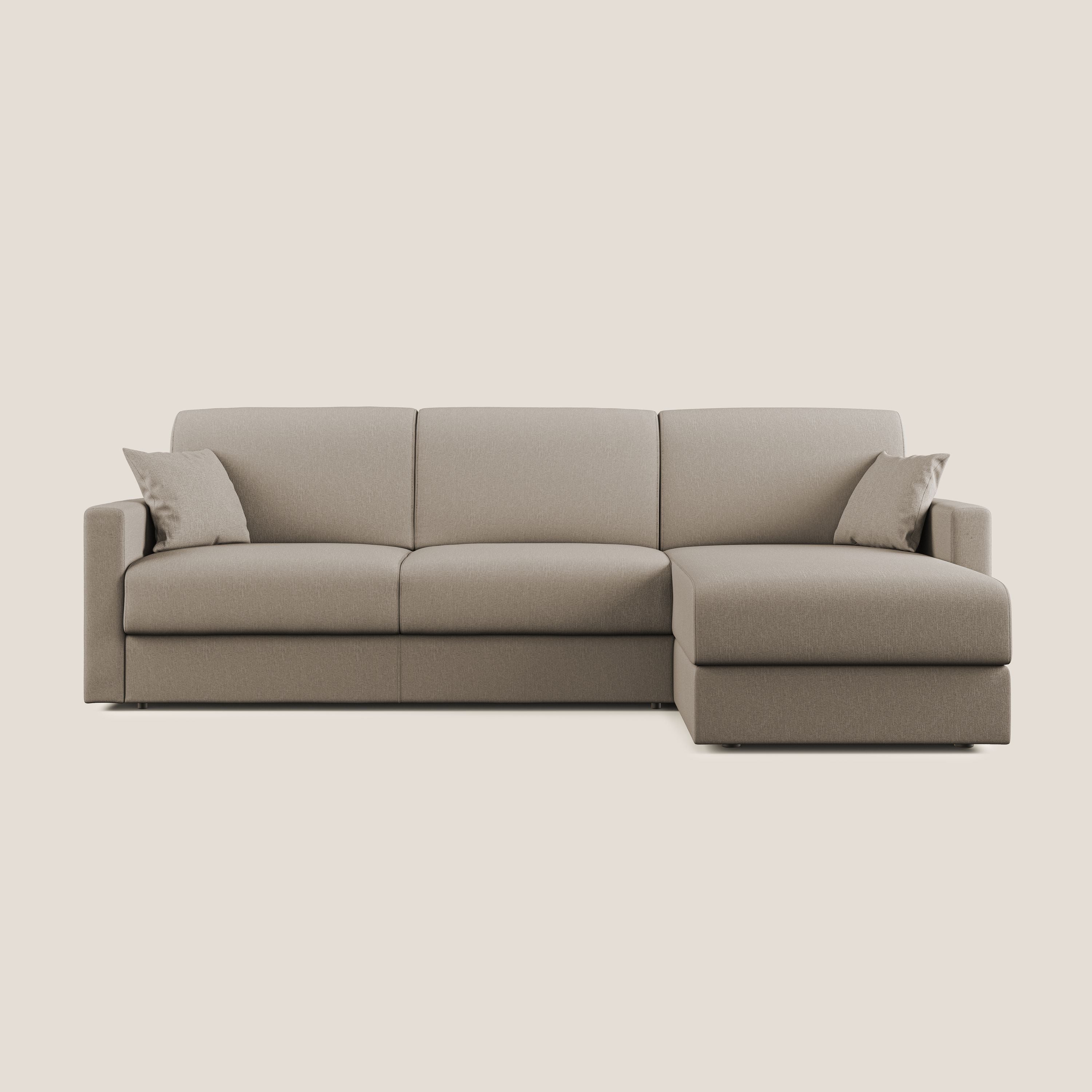 Chris Divano letto angolare 5 posti in tessuto impermeabile T13 beige - divani.store