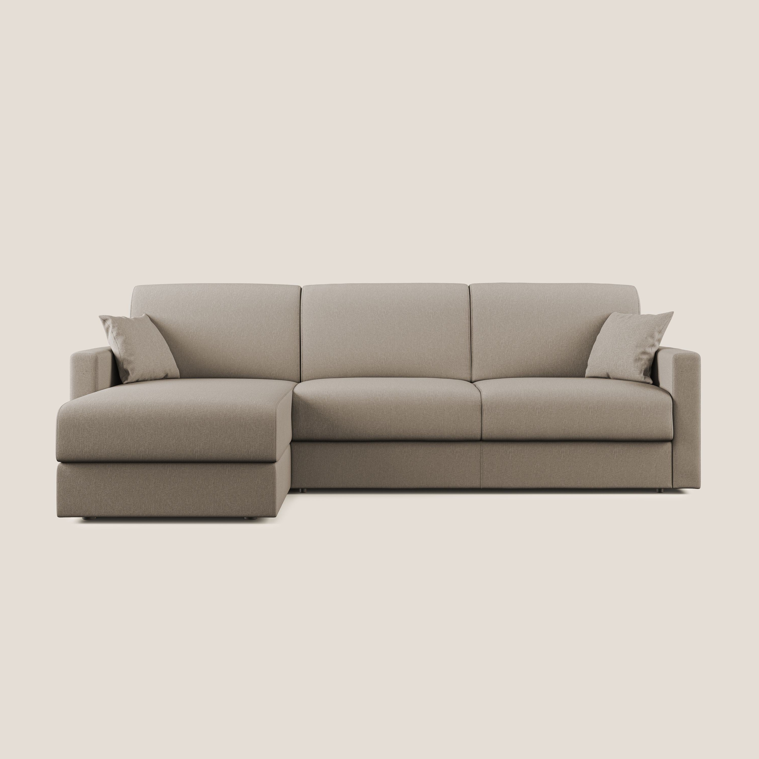 Chris Divano letto angolare 5 posti in tessuto impermeabile T13 beige - divani.store