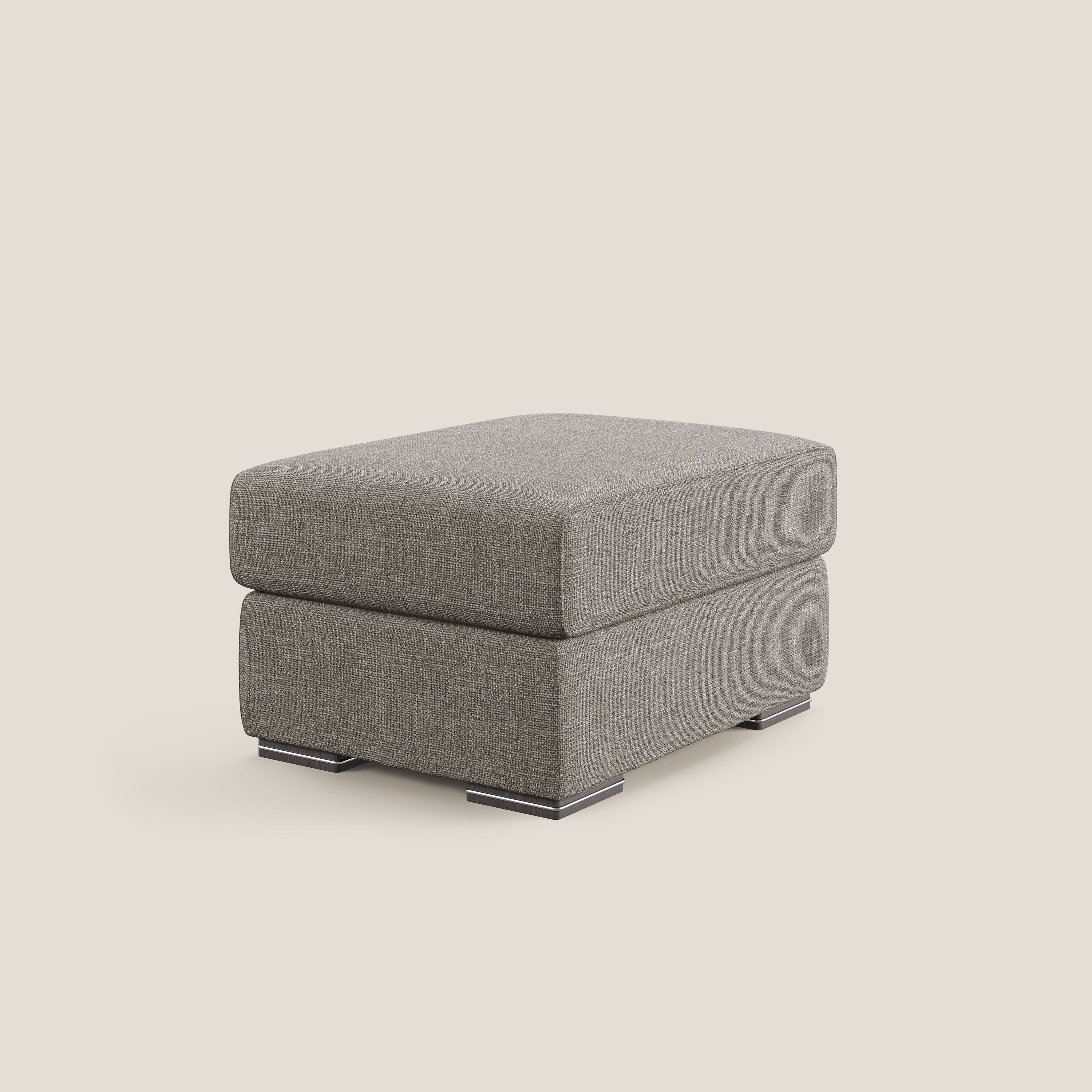Sun pouf apribile contenitore in tessuto impermeabile morbido intreccio T06 tortora - divani.store