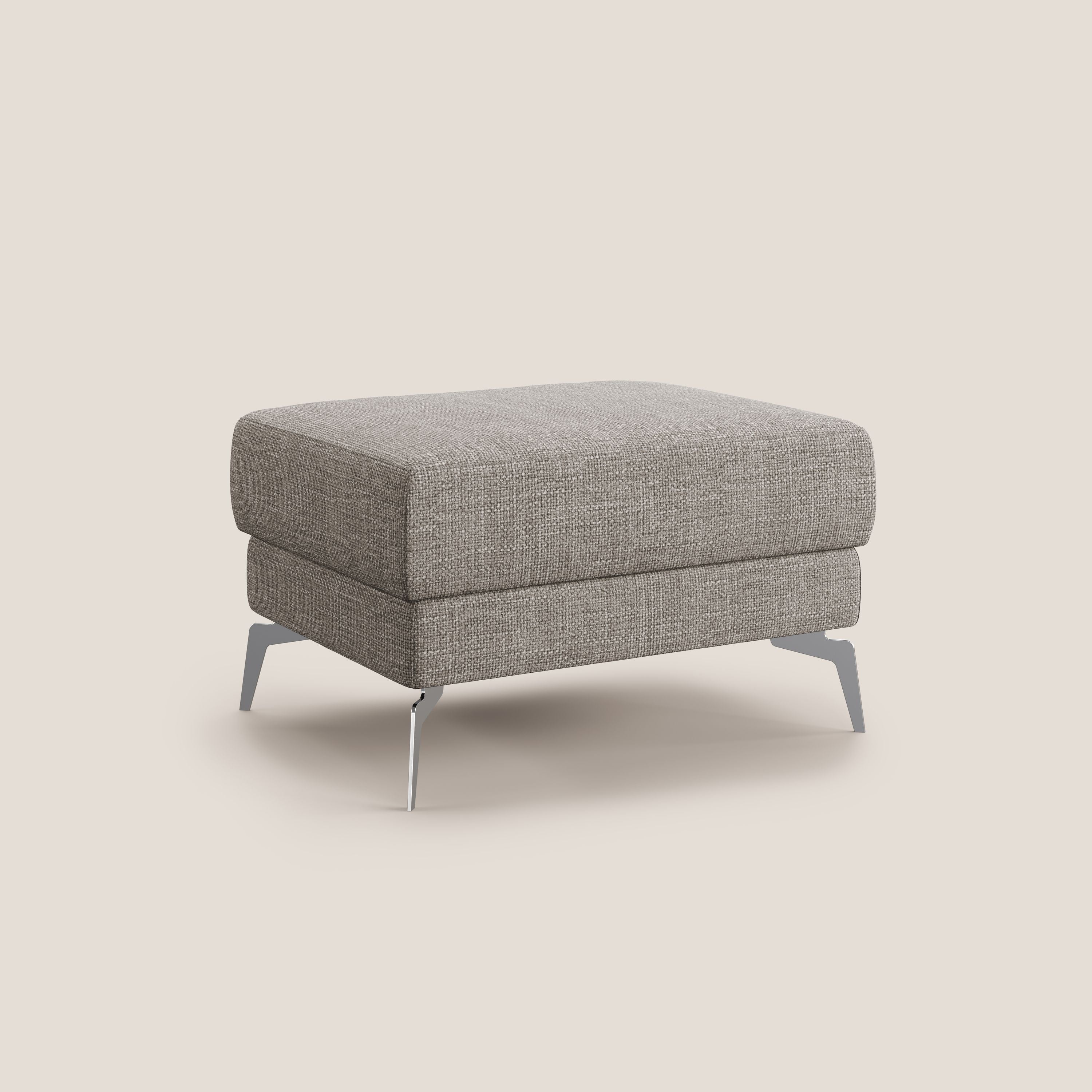 Star Pouf con piedini alti in tessuto impermeabile morbido intreccio T06 tortora - divani.store