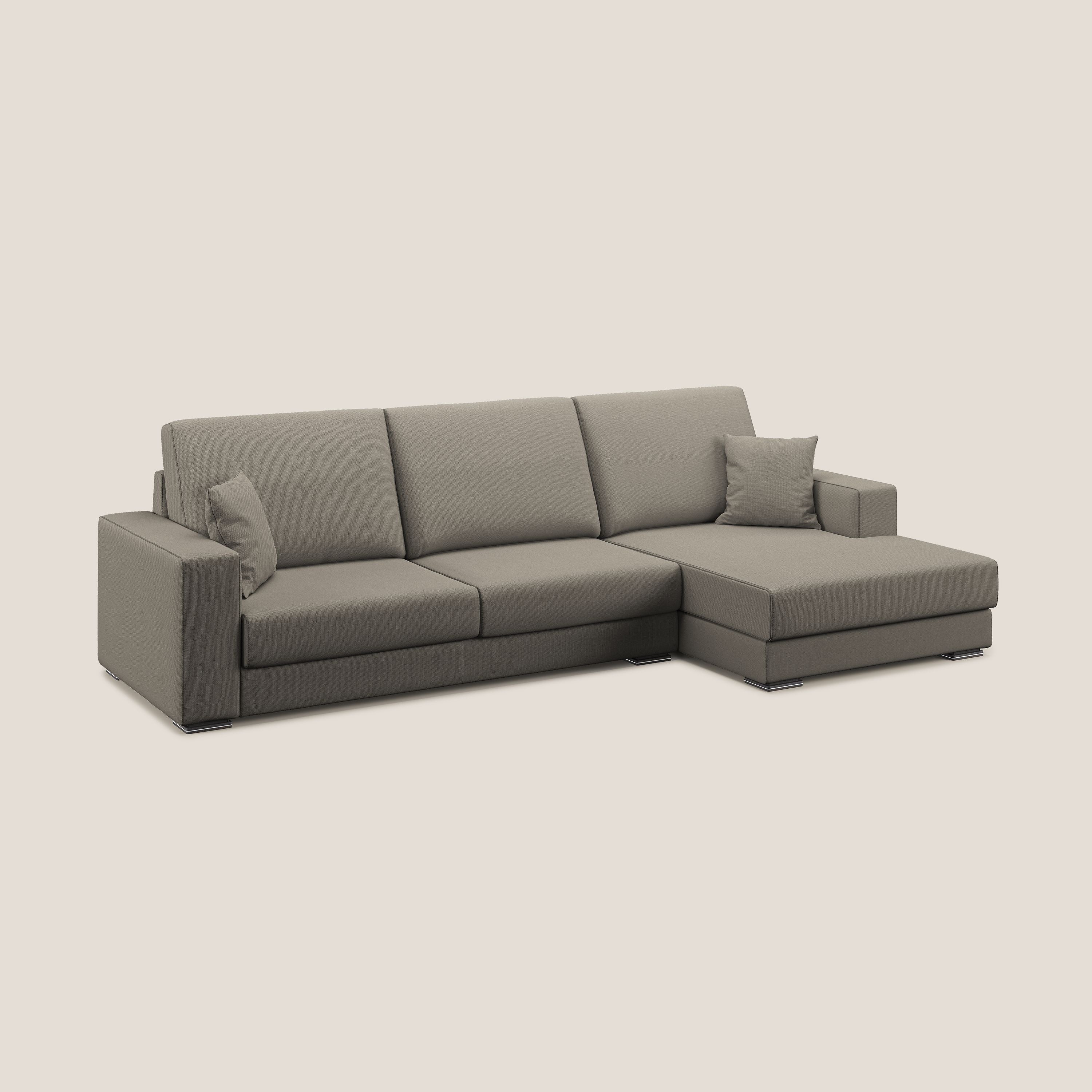 Marte divano angolare in tessuto smacchiabile impermeabile T08 tortora - divani.store
