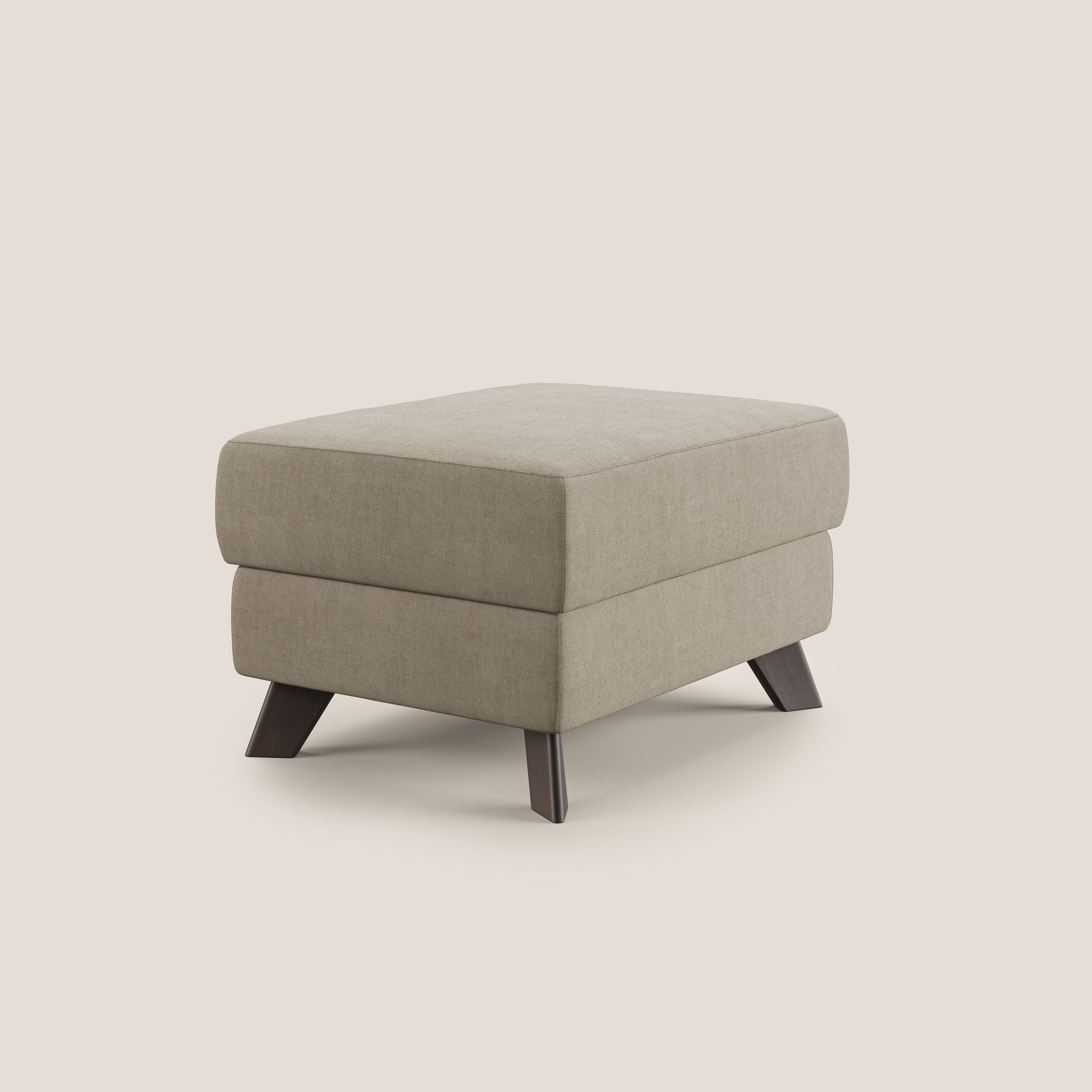 Moon Pouf contenitore e piedini alti in tessuto morbido impermeabile T02 beige - divani.store