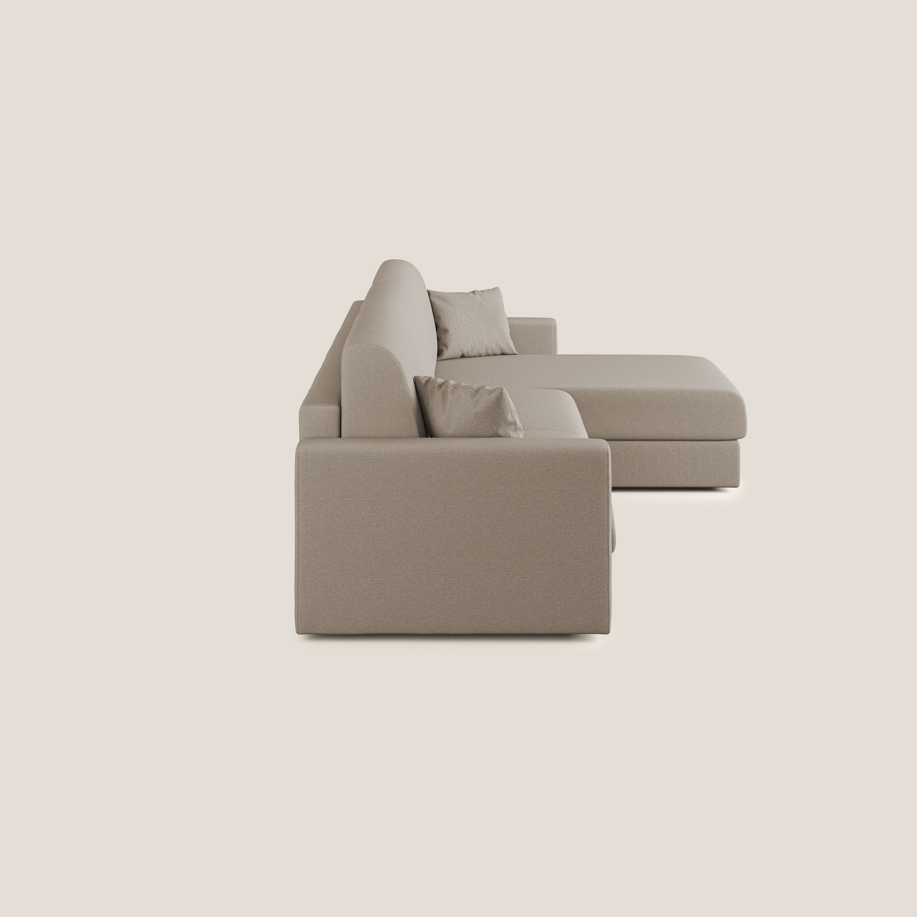Chris Divano letto angolare 5 posti in tessuto impermeabile T13 beige - divani.store