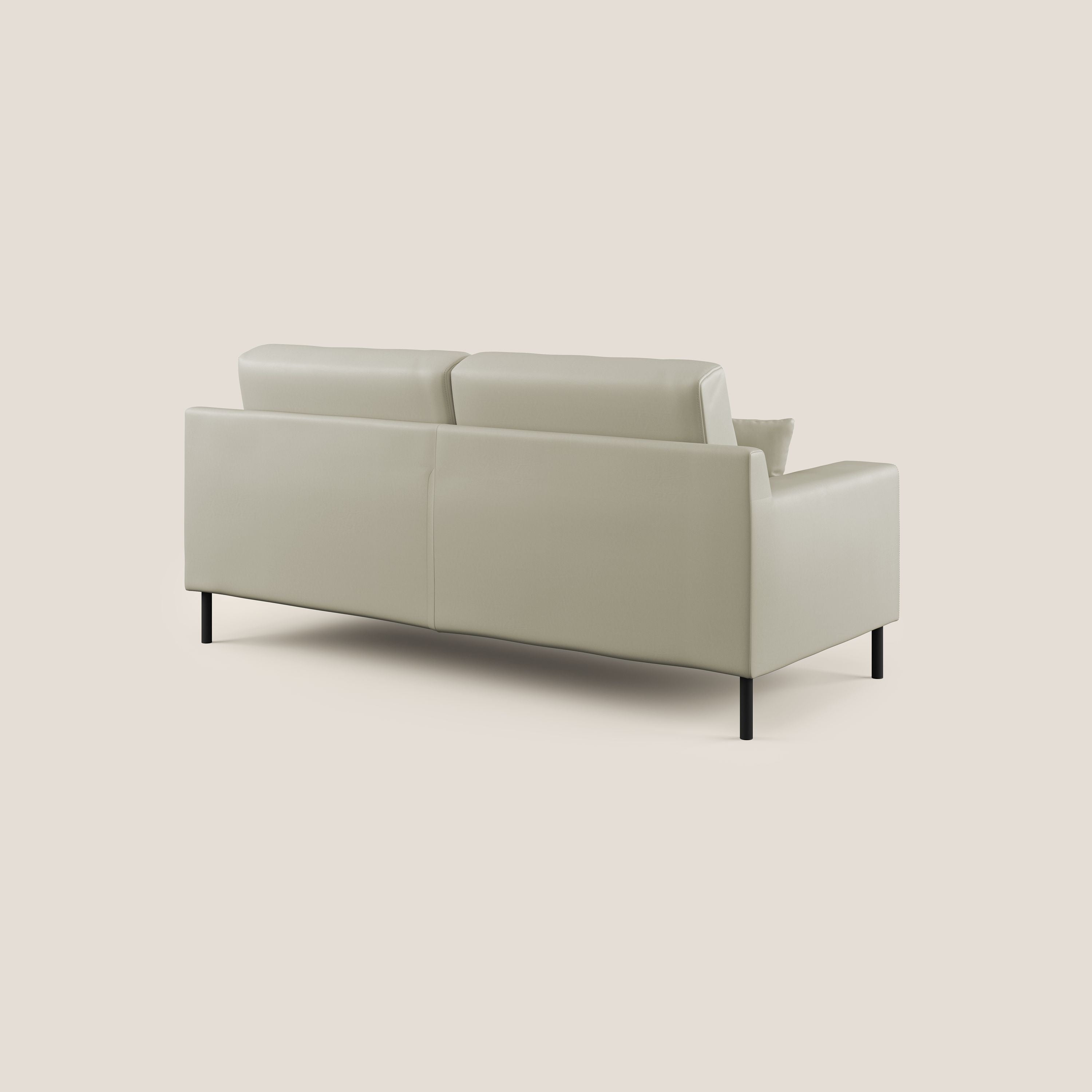 Uranio divano moderno lineare in Ecopelle impermeabile T04 tortora - divani.store