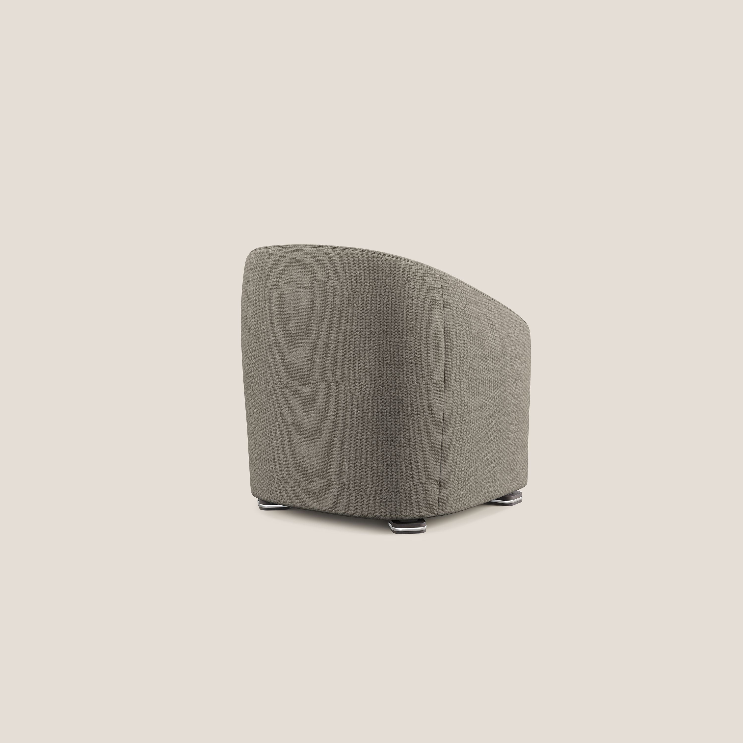 Cloe Poltroncina in tessuto smacchiabile con acqua QuickClean T08 tortora - divani.store