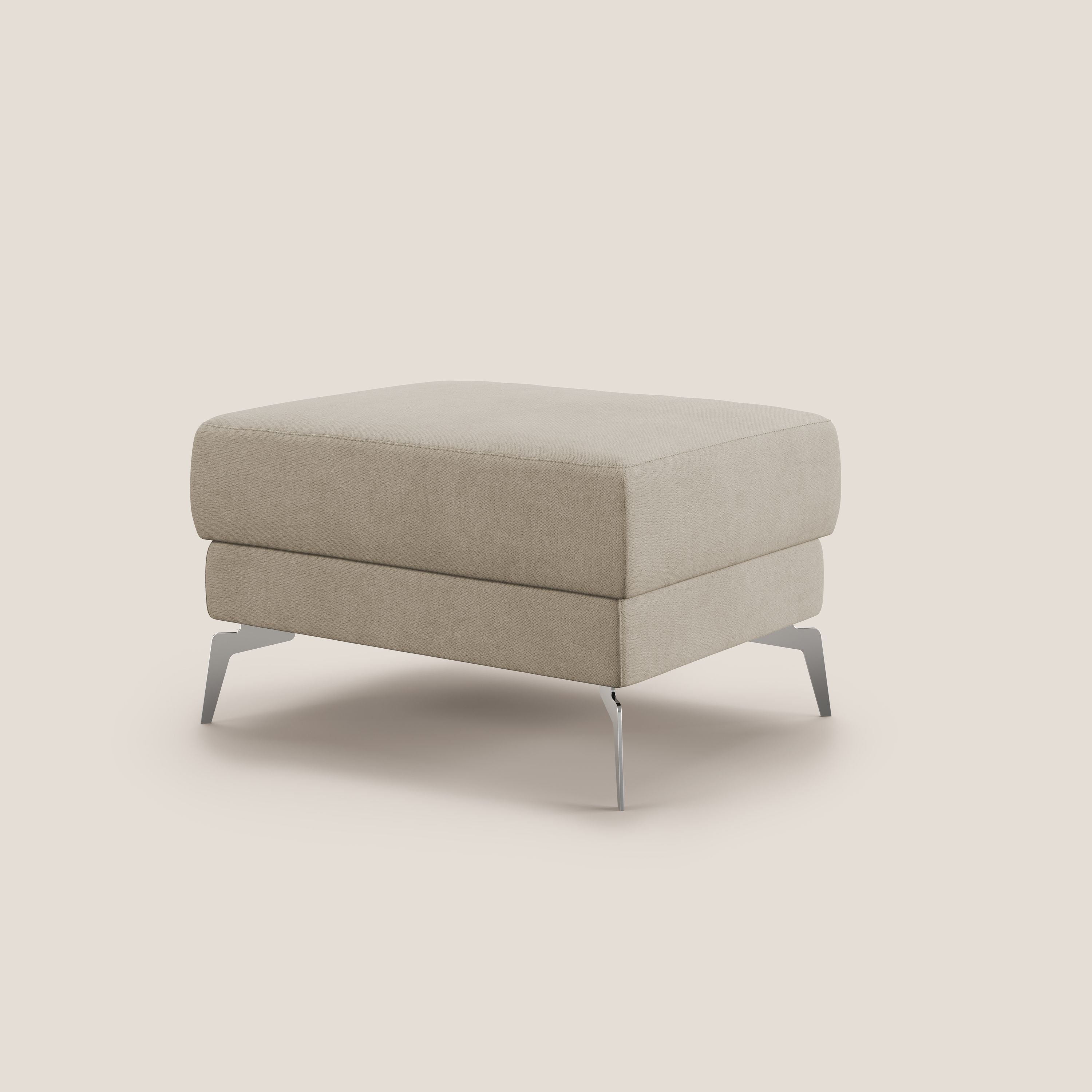 Star Pouf con piedini alti in tessuto impermeabile T02 beige - divani.store