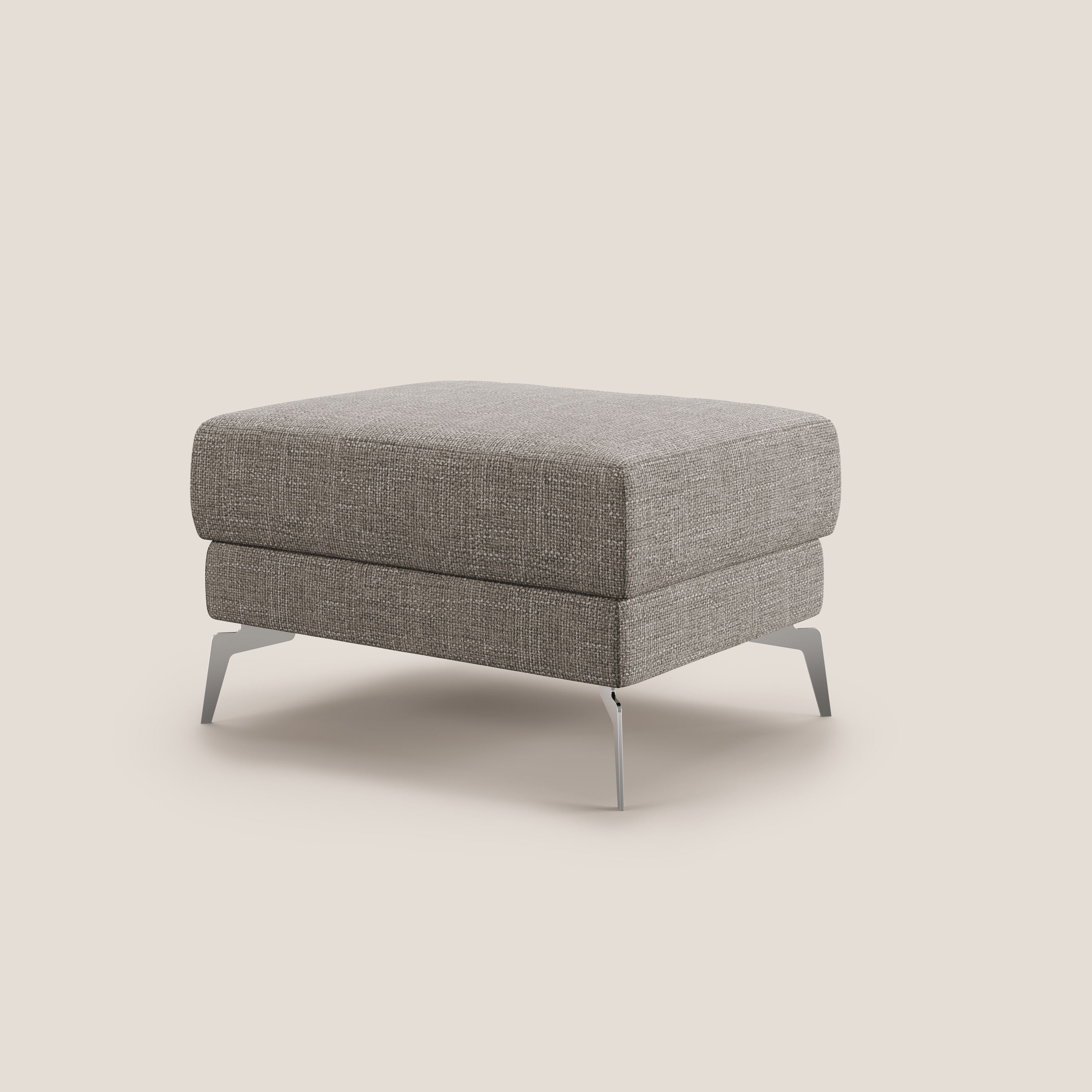 Star Pouf con piedini alti in tessuto impermeabile morbido intreccio T06 tortora - divani.store