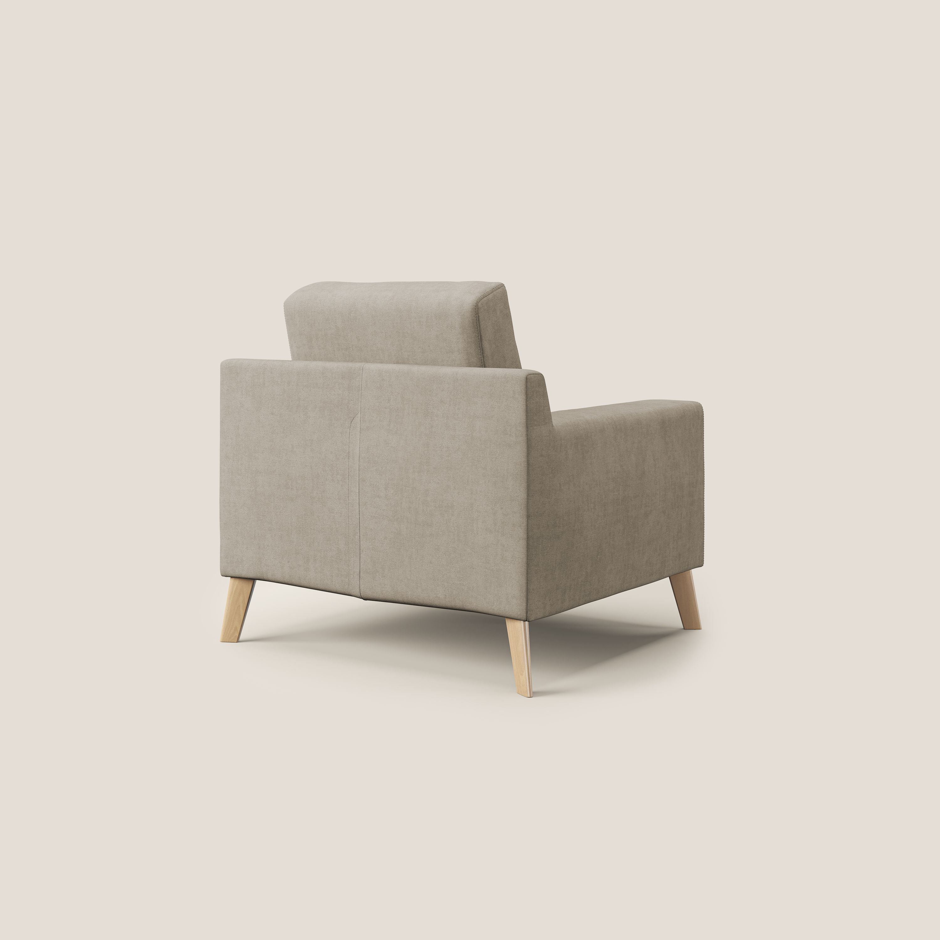 Danish poltroncina in tessuto morbido impermeabile T02 beige - divani.store