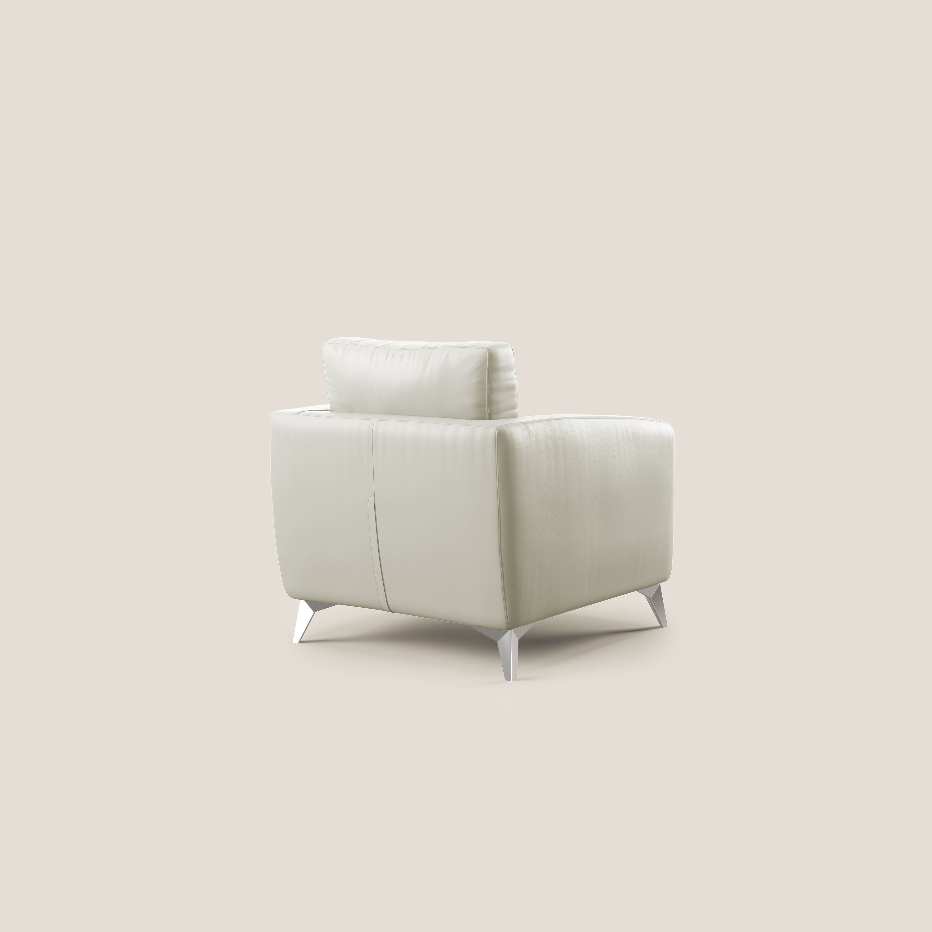 Orione Poltroncina in ecopelle moderna e impermeabile T04 tortora - divani.store
