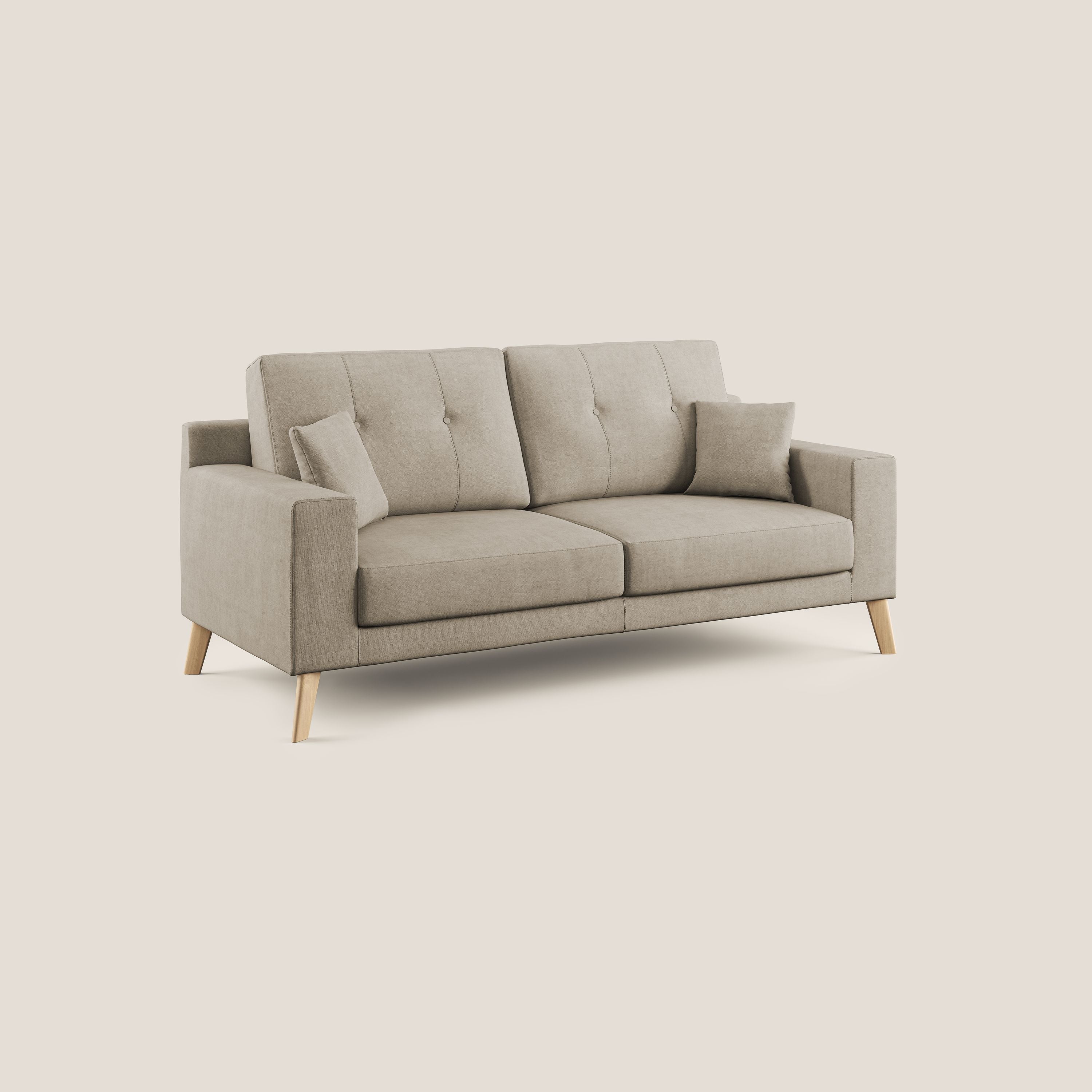 Danish divano moderno in tessuto morbido impermeabile T02 beige - divani.store